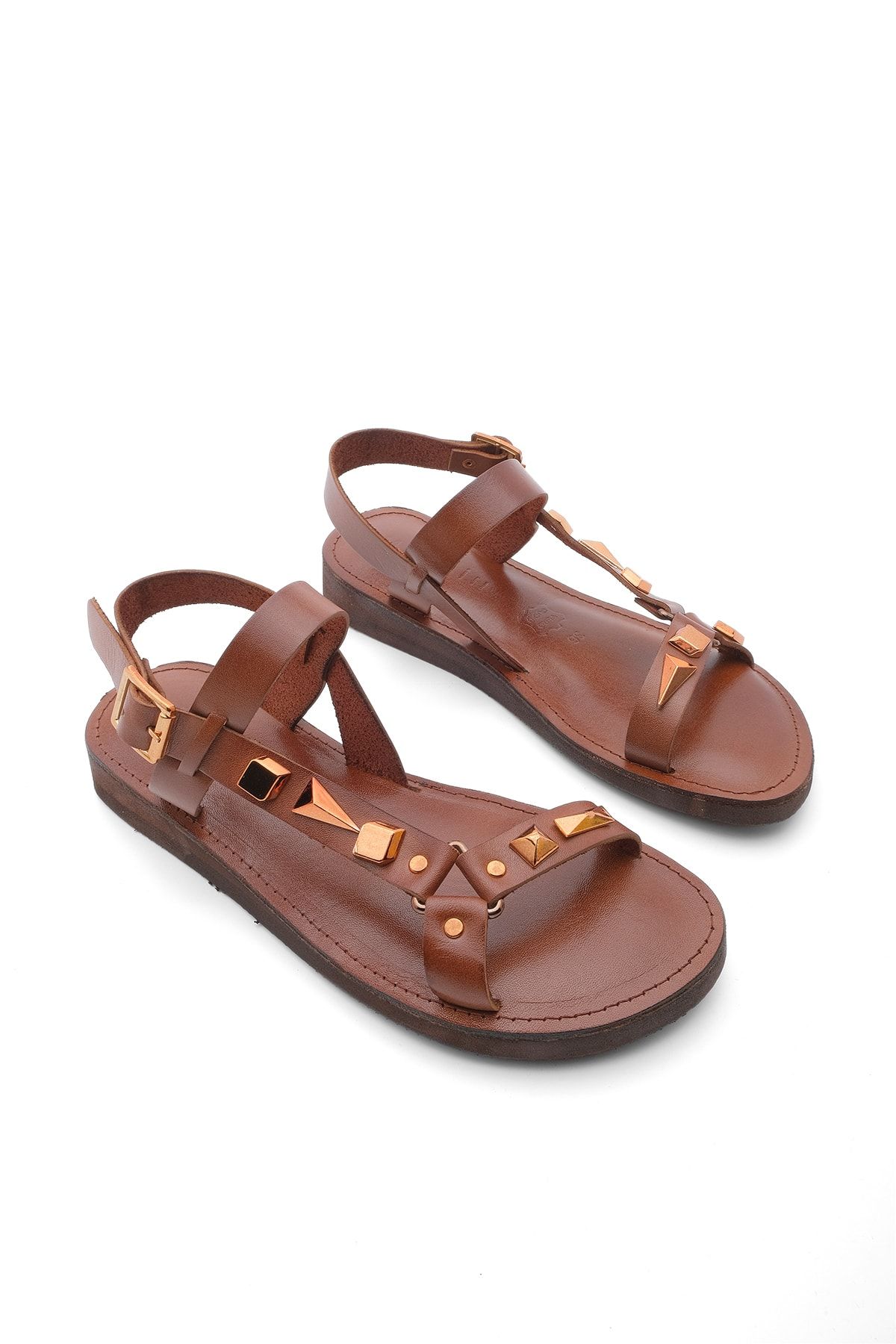 Marjin Sandalette Braun Flacher Absatz Fast ausverkauft NZ9227