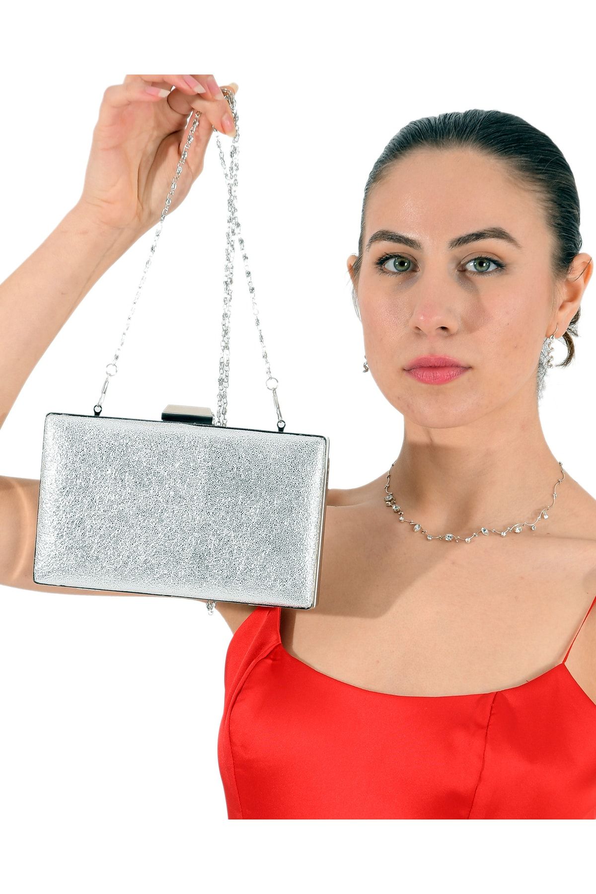 Matte silver clutch bag shop