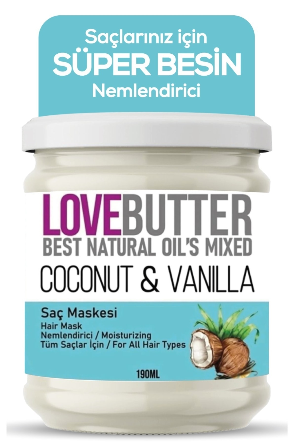LOVE BUTTER Coconut & Vanilya Nemlendirici Saç Maskesi