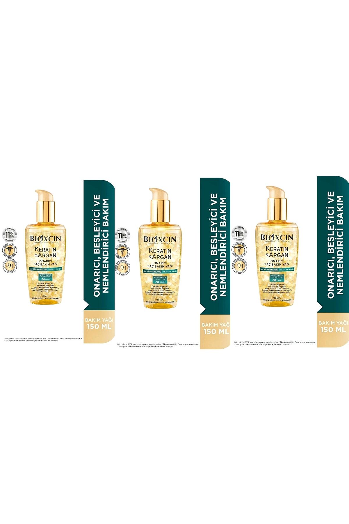 روغن مراقبت از مو ترمیم کننده کراتینه و آرگان 3 جعبه 150 میلی لیتری Bioxcin