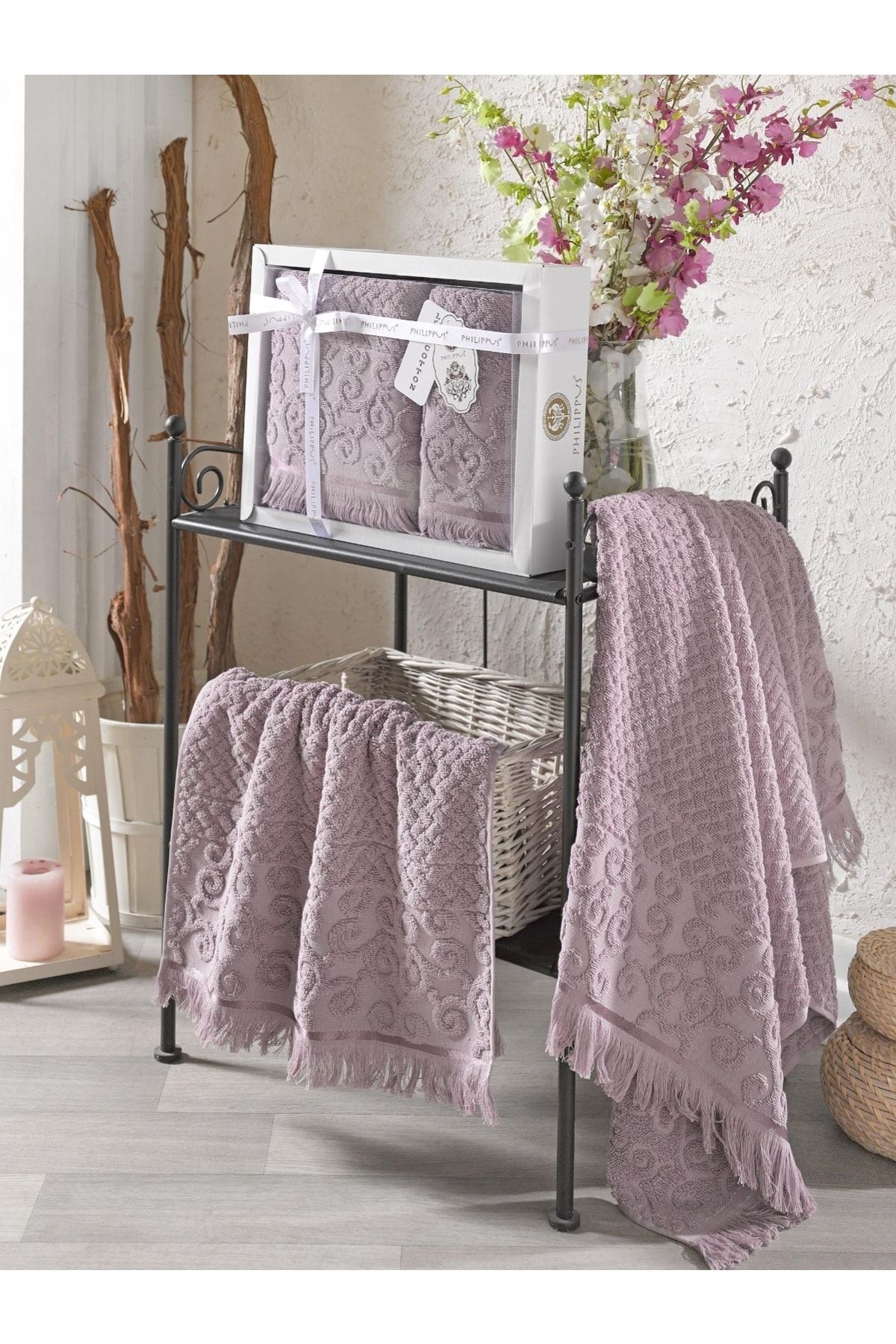 Z&N STYLE Cadou Și Zestre Mom Wendy, Set De Prosoape De Mână Și De Baie Din Bumbac De Lux Din 2 Piese (50x90 1buc, 70x140 1buc) În Cutie - One Size