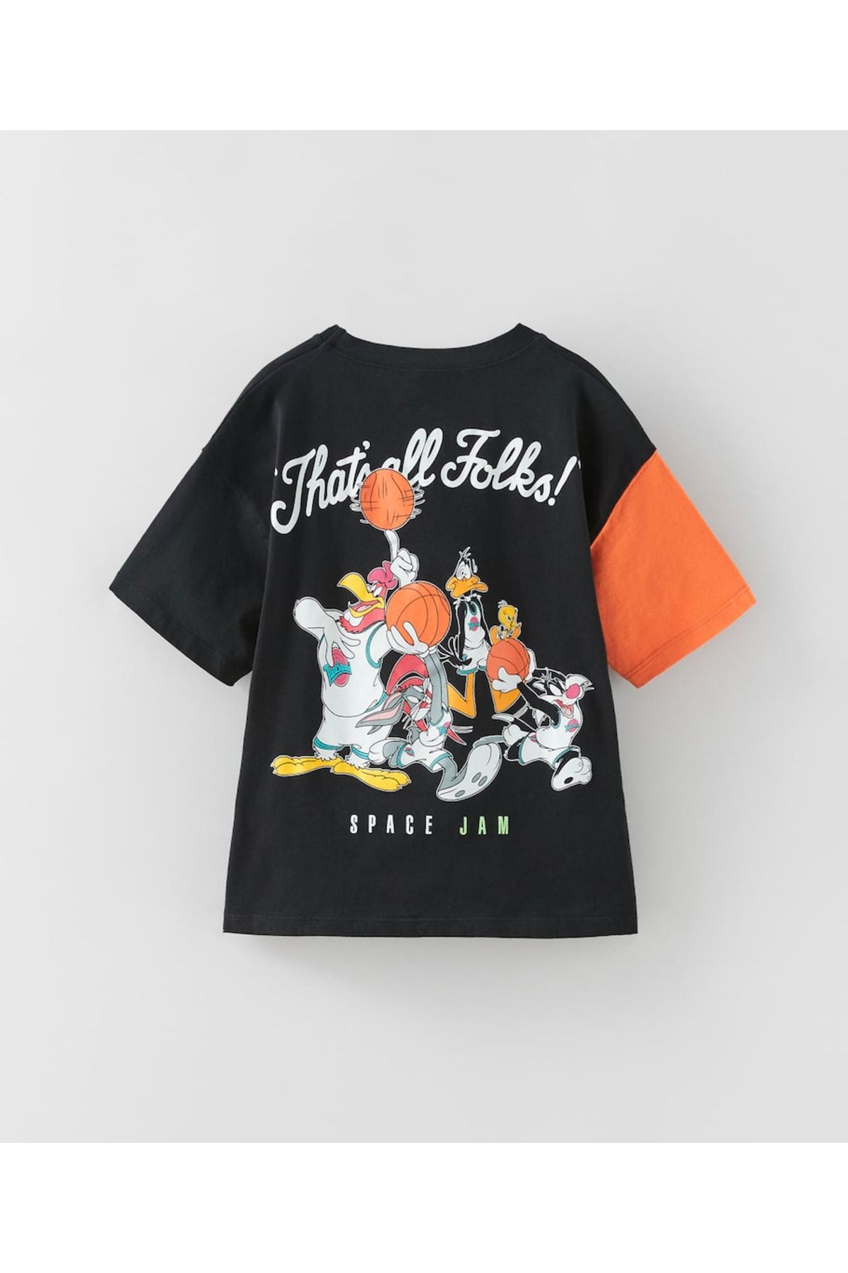 Lolliboomkids That s All Folks Space Jam Black Orange Short