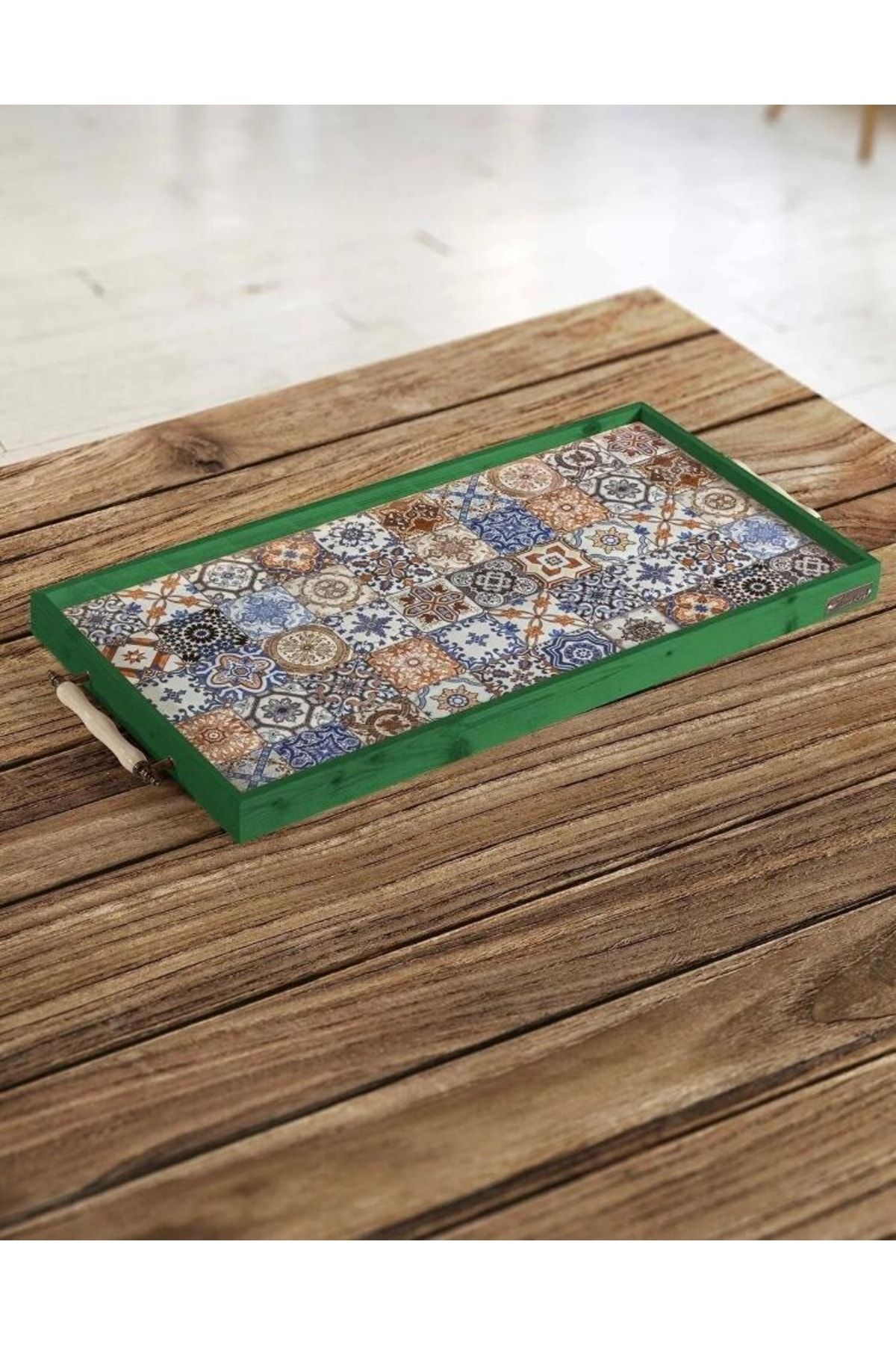 Green wooden 2025 tray