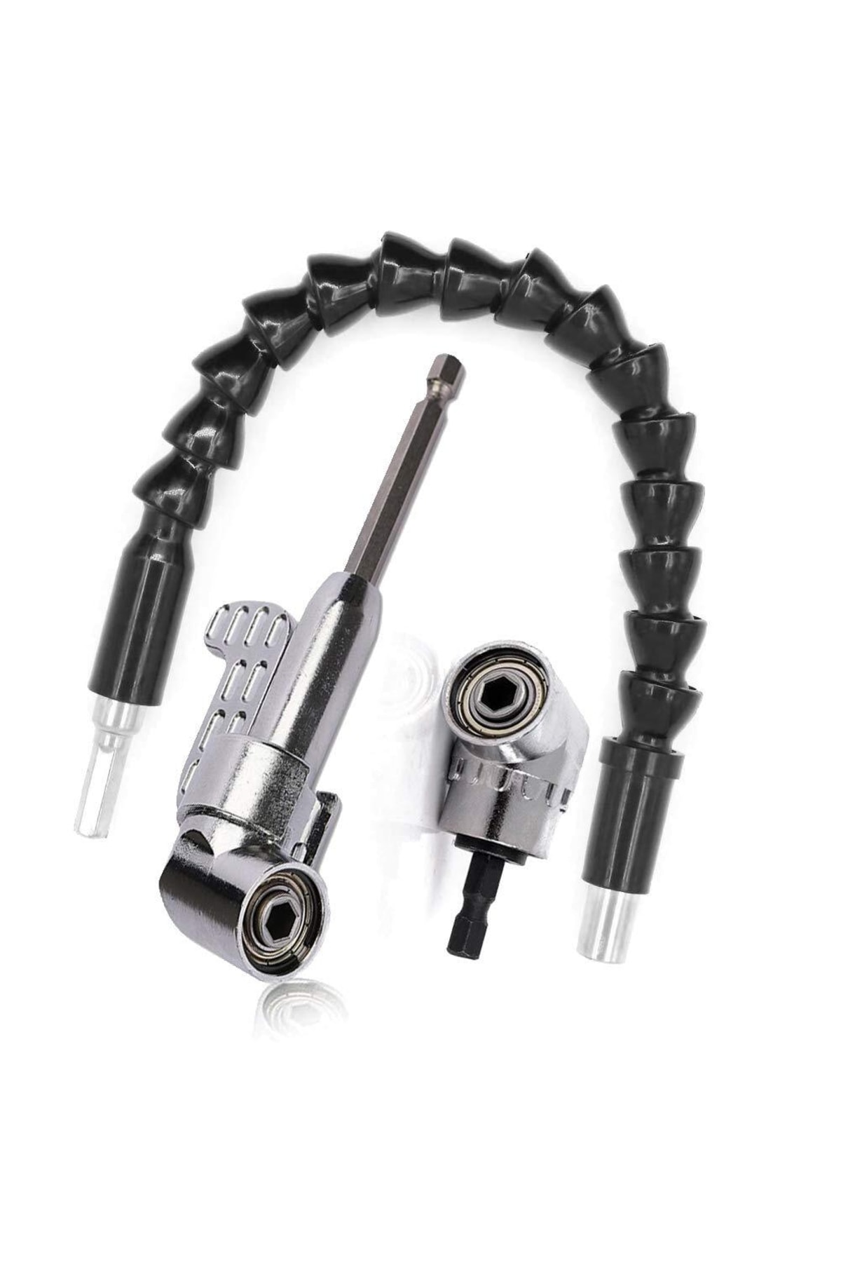 Depolife 105 Derece 1/4 Inç Dik Açılı Matkap Adaptörü Altıgen Şaftlı Tornavida Açılı Uç Tutucu Kör Vidalama