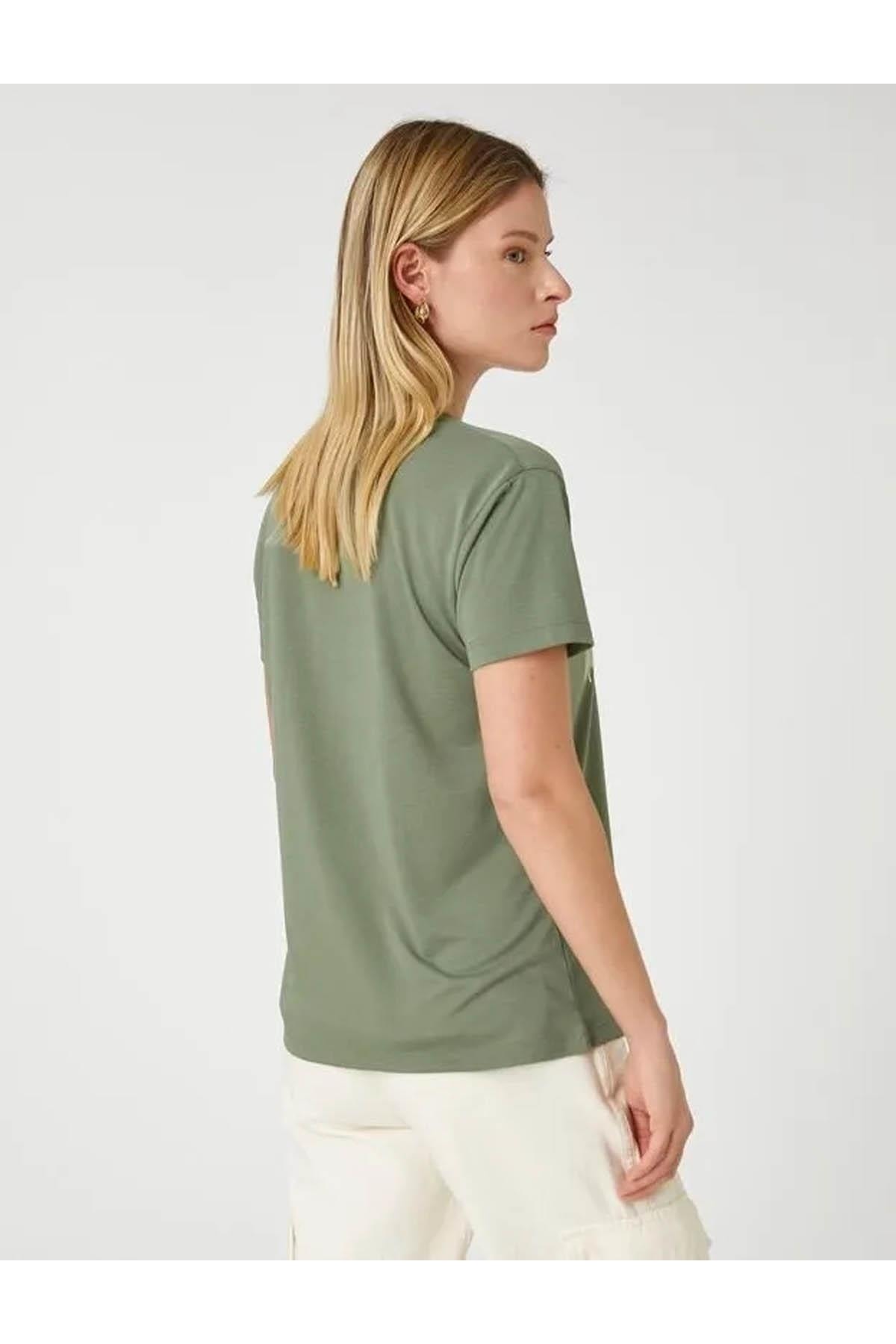 Koton T-Shirt Khaki Regular Fit FN6172