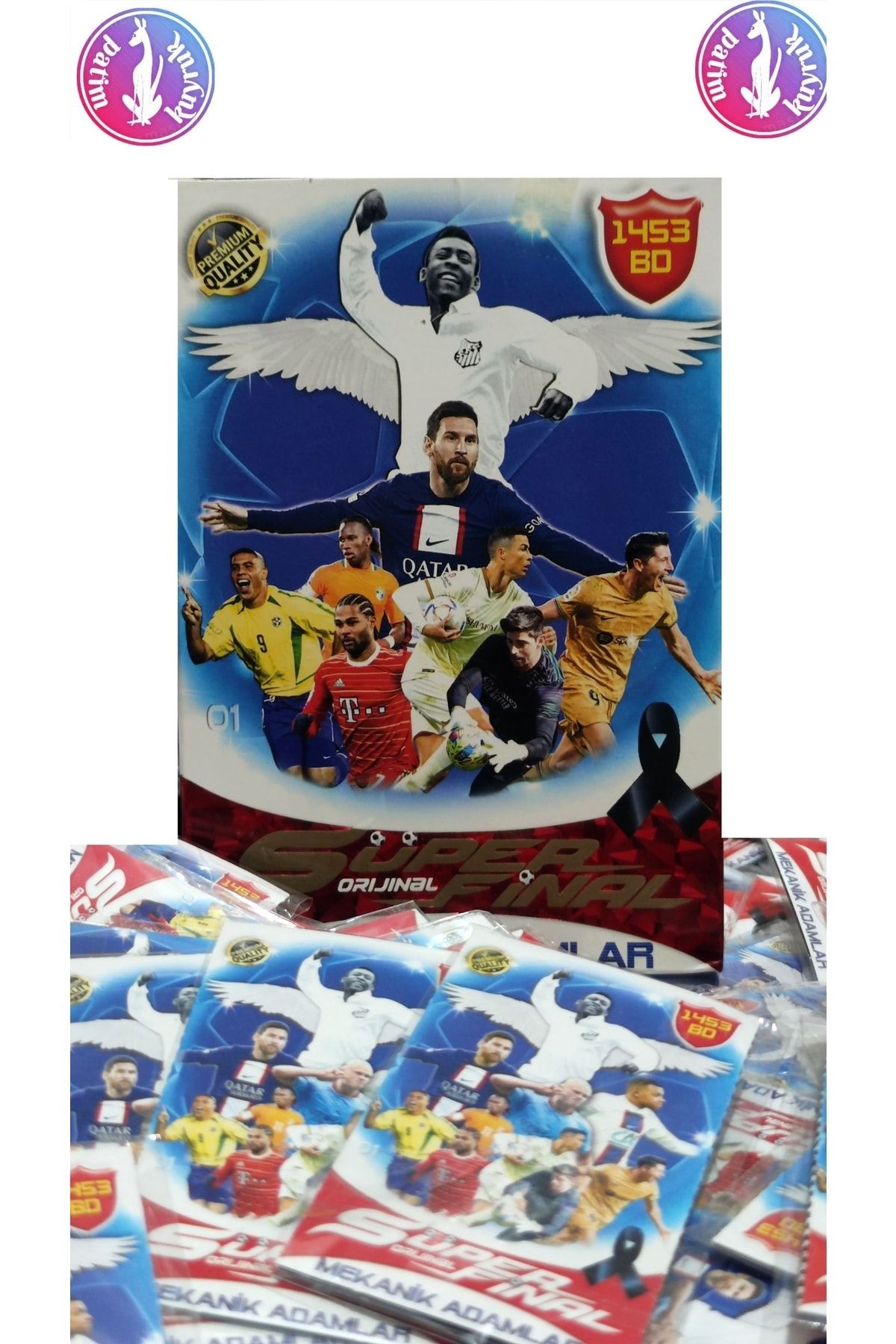 süper final Yeni Sezon Mekanik Adamlar Mart Serisi Siyah Kurdele Futbolcu Kartları 100 Poşet 300 Adet Kutulu