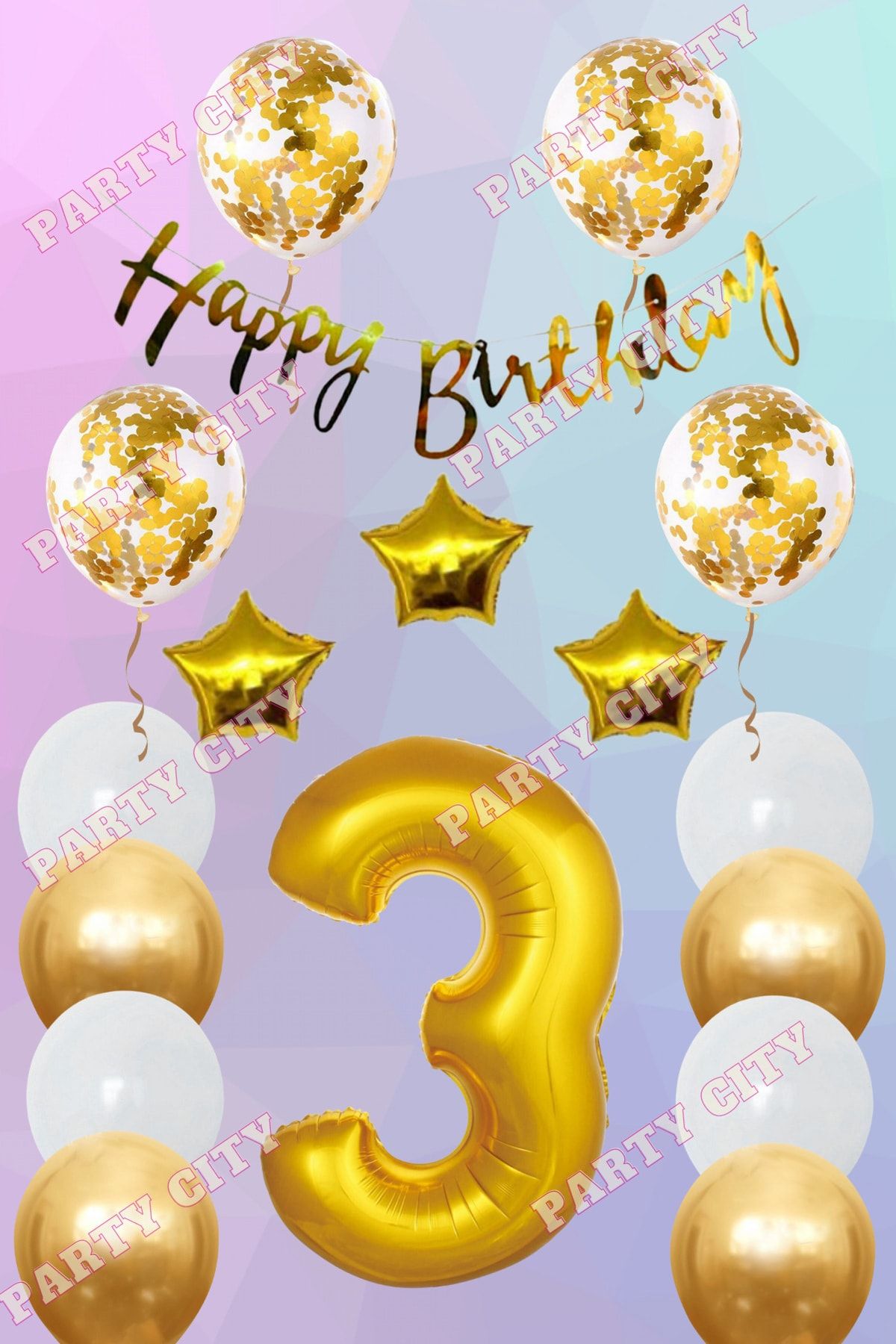 Gold number party balloon discount