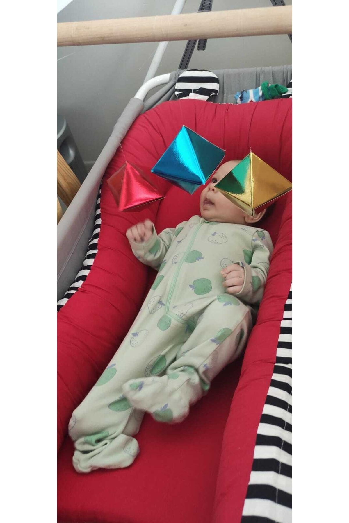 monti children Montessori Octahedron Üç Ana Renk Sekizgen Dönence Mobil fotoğrafı 3 (önizleme)