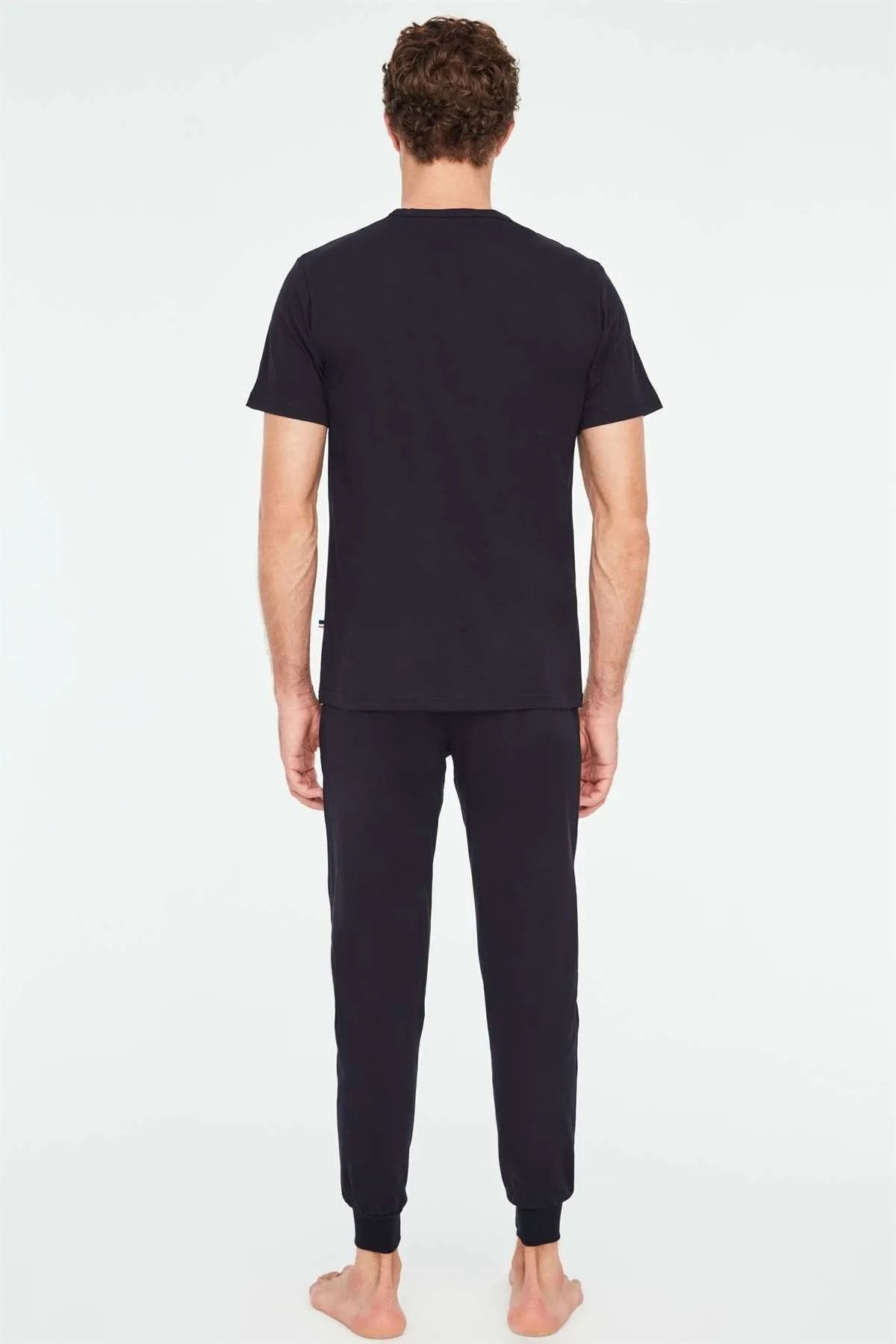 ست پیژامه آبی مردانه پولو اسن ایالات متحده یقه گرد سرمه ای 18692 U.S. Polo Assn.