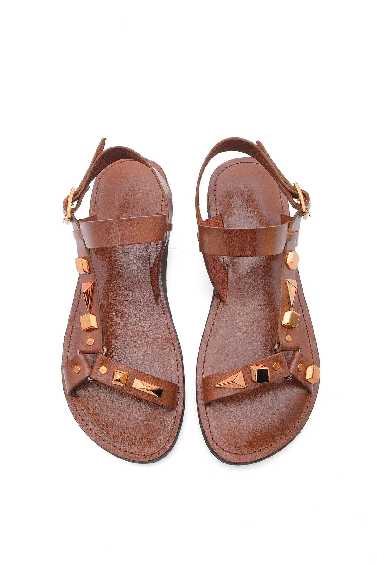 Marjin Sandalette Braun Flacher Absatz Fast ausverkauft NZ9227
