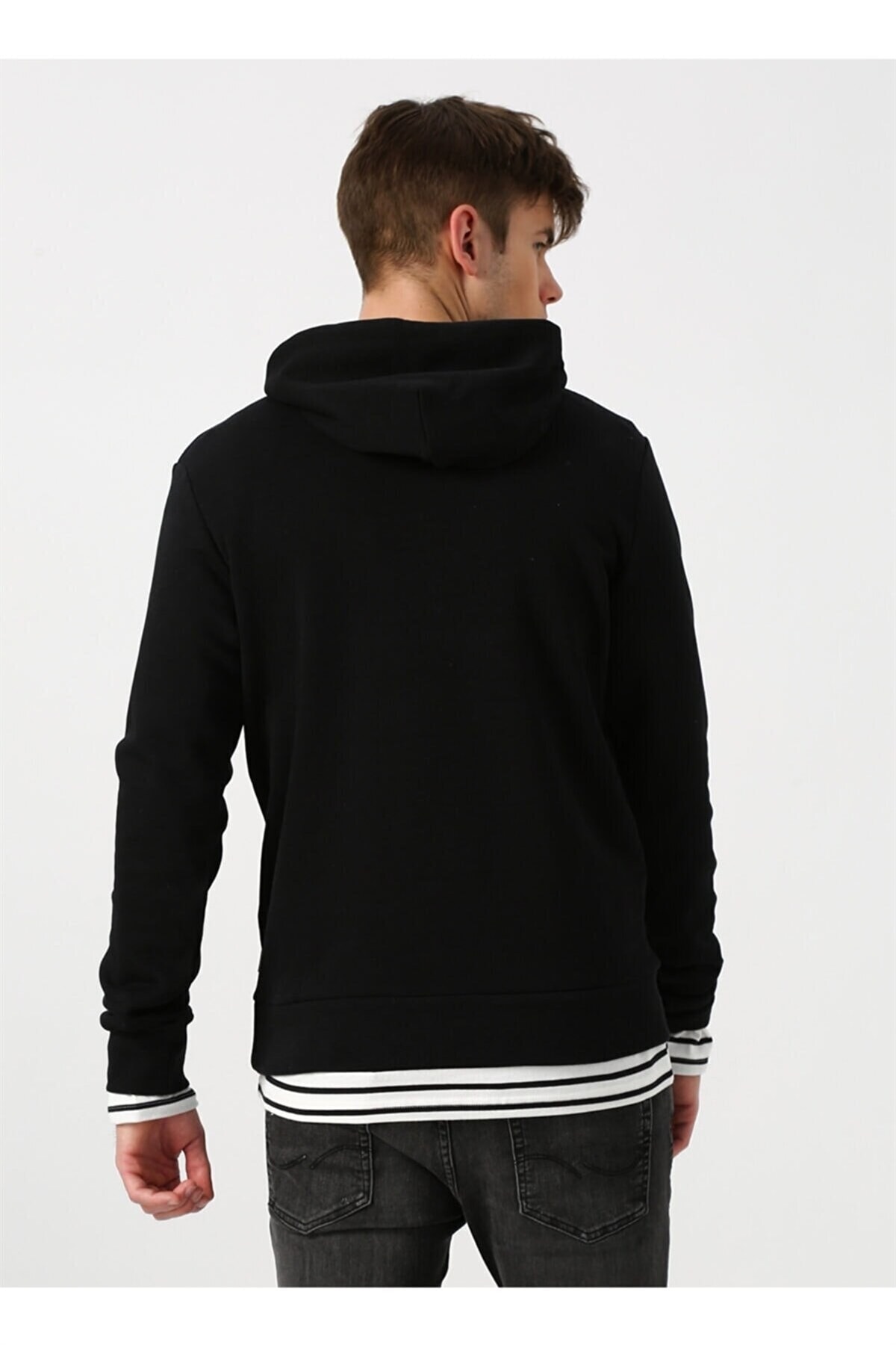 سویشرت مردانه مشکی جک اند جونز | 19KETKS00338 اورجینال - تصویر 4