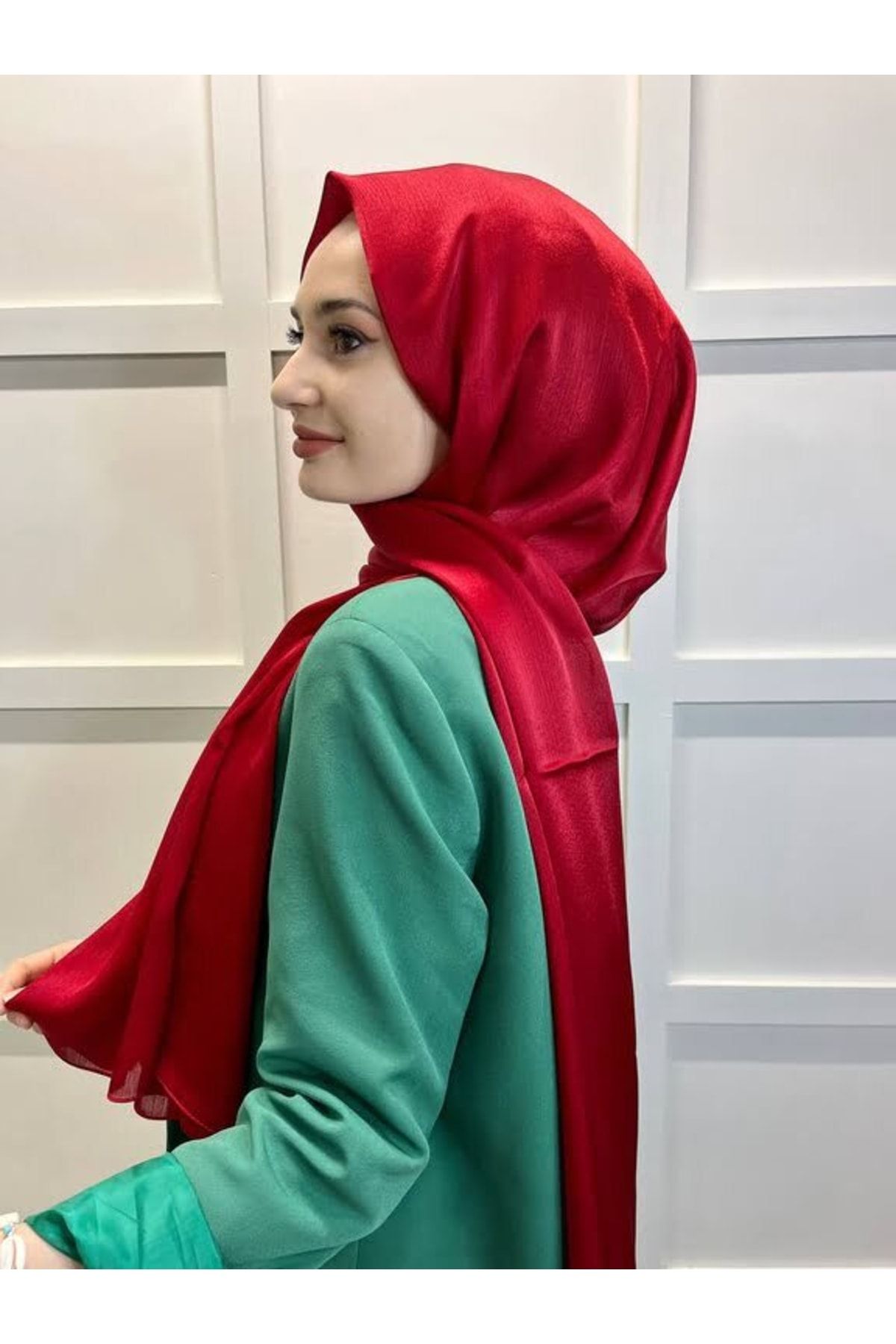 Cosie-Red Lavinse Janjan Chiffon Shawl - 00723 2