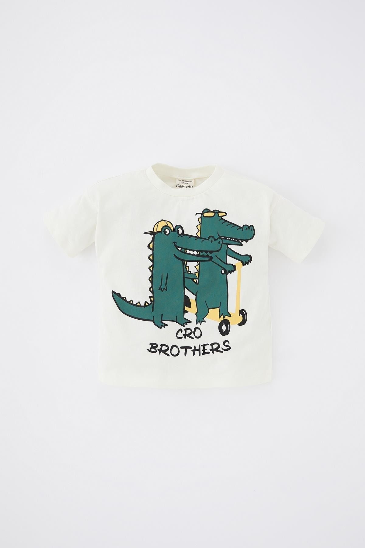 DeFacto T-Shirt Ecru Regular Fit