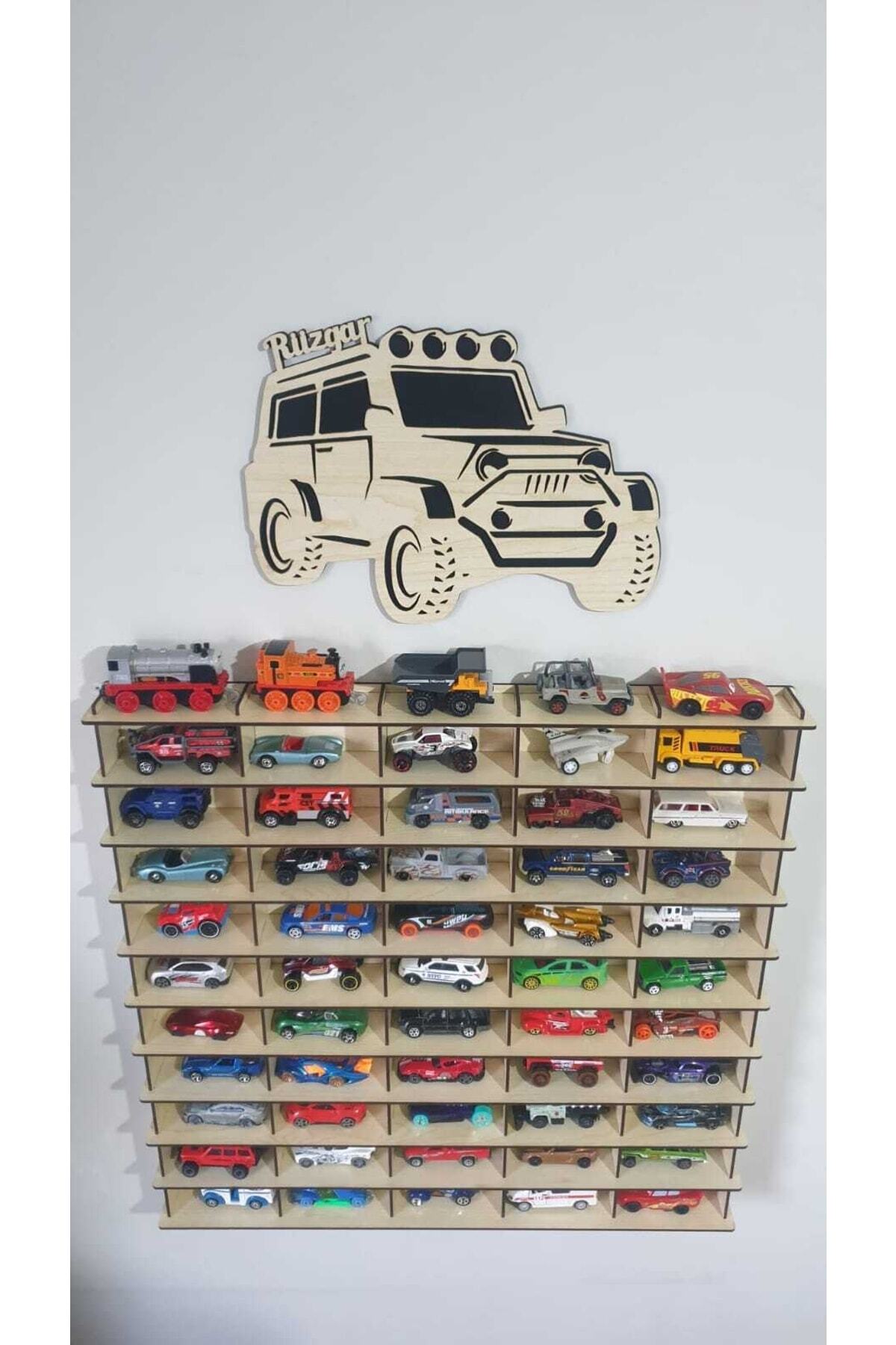 قفسه چوبی اسباب‌بازی ماشین