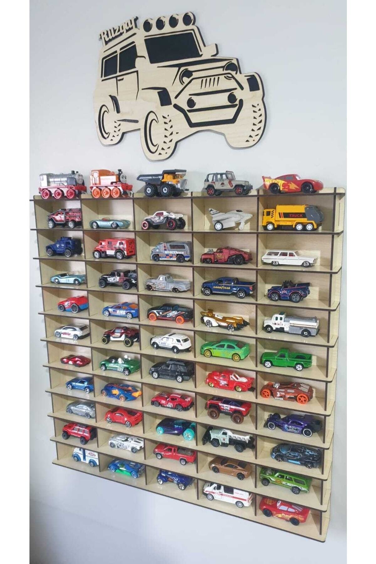 قفسه چوبی اسباب‌بازی ماشین