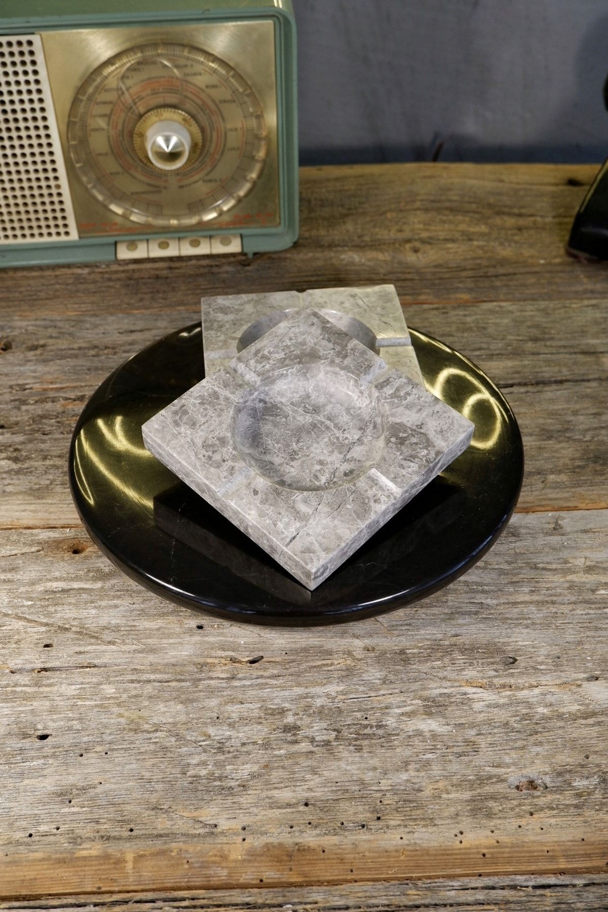 Voodo Concept-Tundra Gray Marble Ashtray 12x12x2 Cm 5