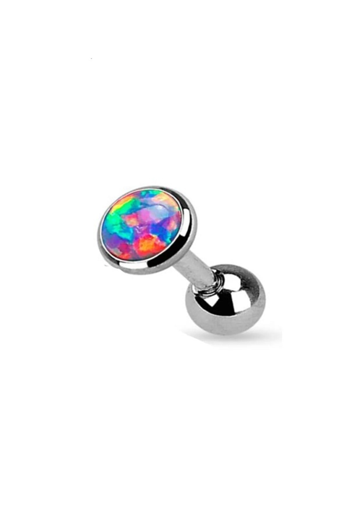 Neon Opal Stone Surgical Steel Tragus Helix Piercing Earrings One 6 Mm