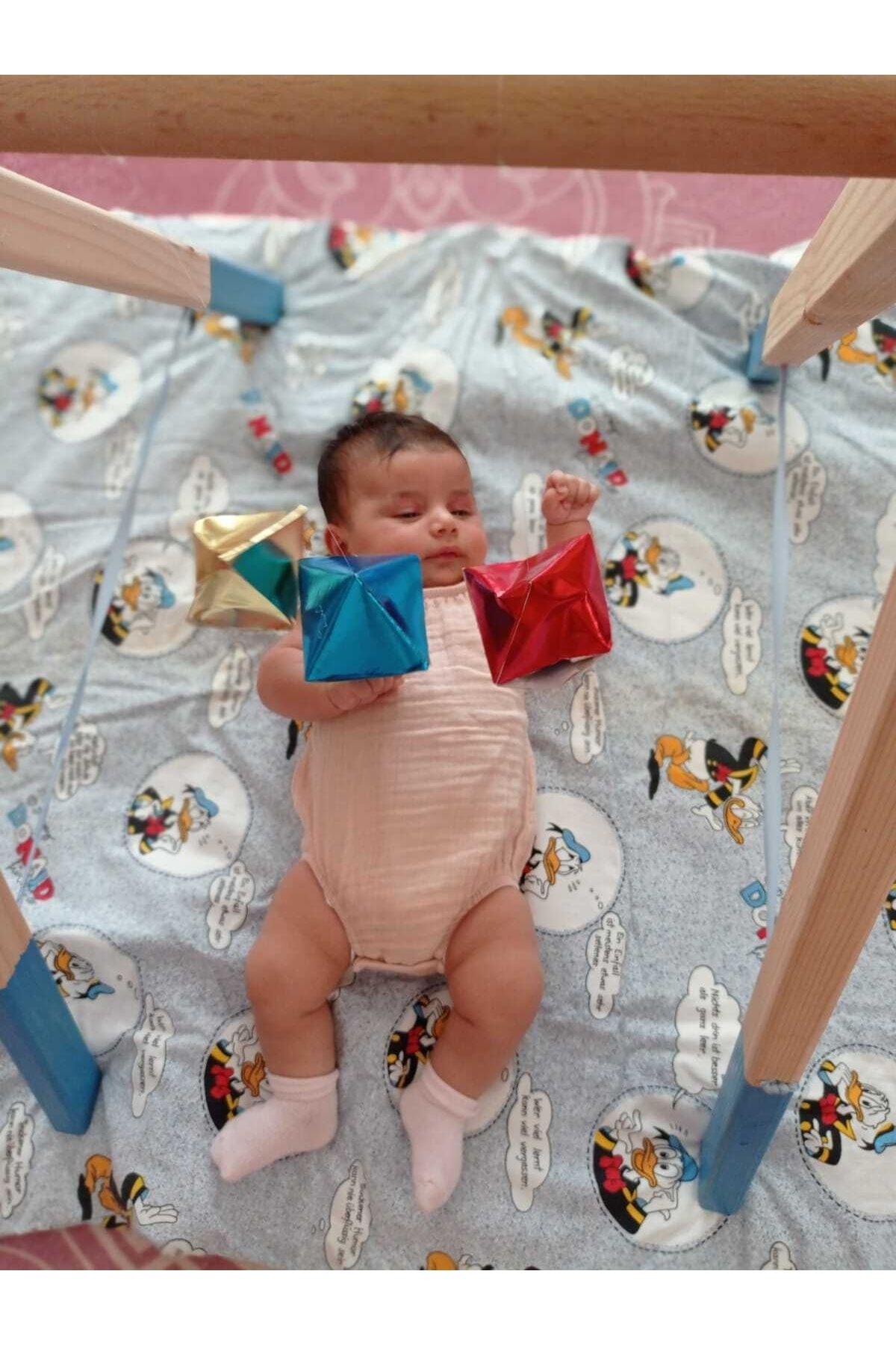 monti children Montessori Octahedron Üç Ana Renk Sekizgen Dönence Mobil fotoğrafı 2 (önizleme)