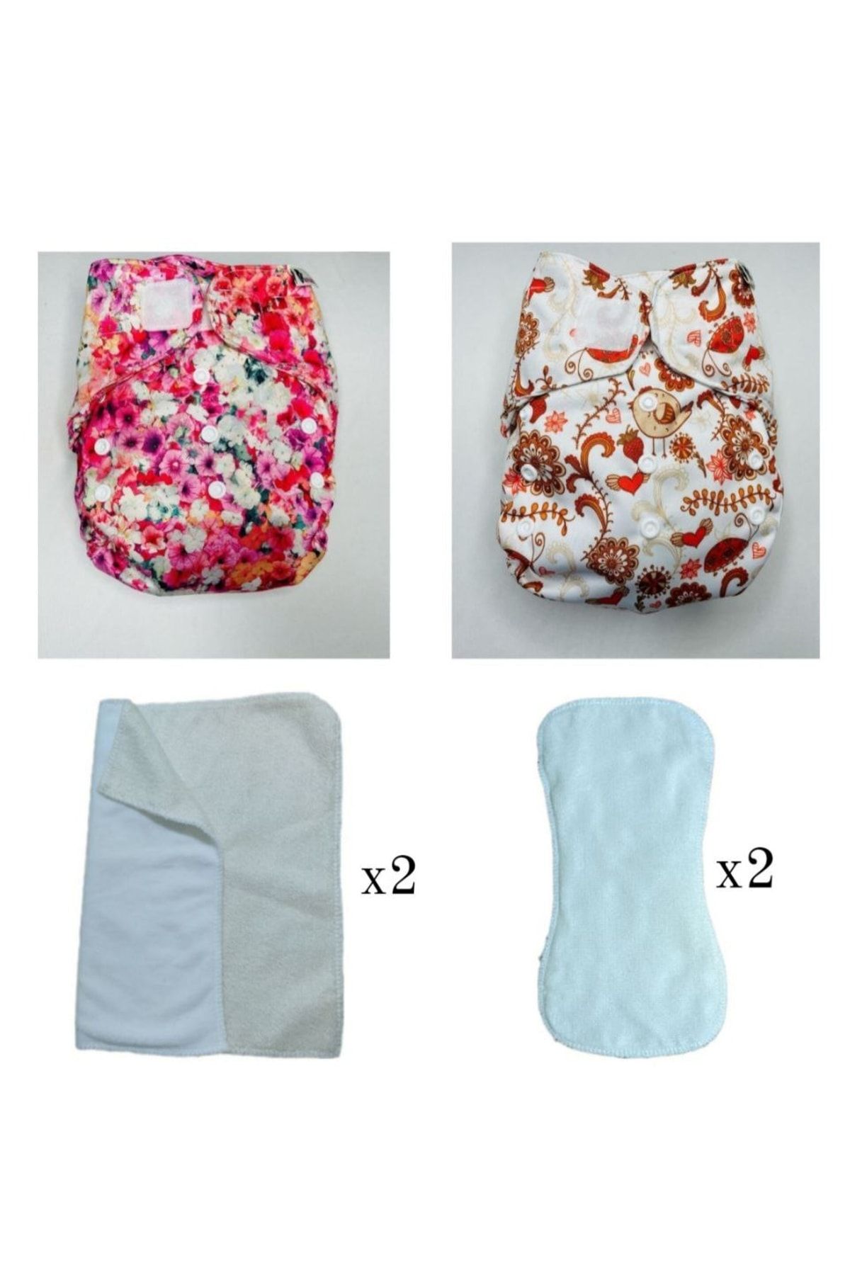 naturalbebe Yıkanabilir Bebek Bezi(natural Bebe) Ikili Set + 3katlı-6katlı Içbez