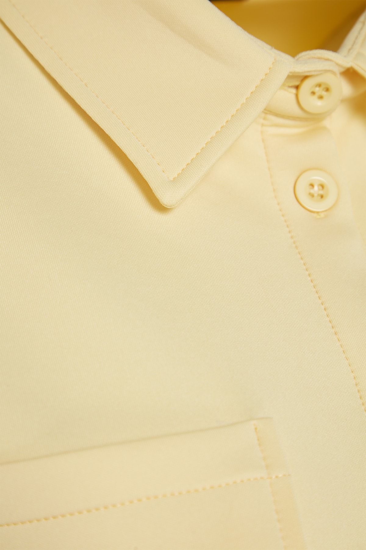 Trendyol Modest-طقم قميص وبنطلون من قماش سكوبا - أصفر، تفاصيل الجيب TCTSS23US00011 9