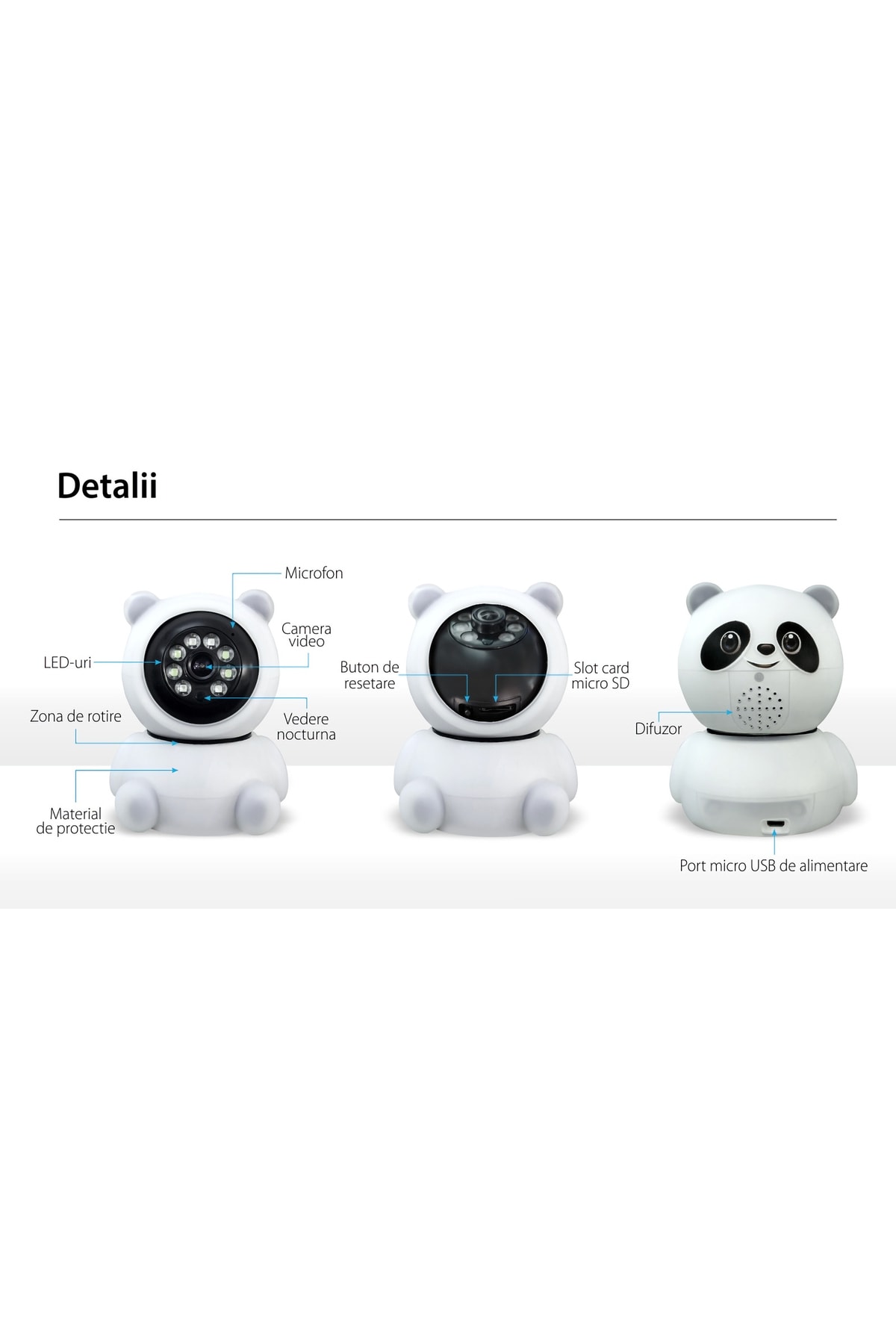 Teknomila 1080p 360 Derece Gece Görüşlü Sesli Ip Wifi Akıllı Ev Güvenlik Bebek Kamerası fotoğrafı 4 (önizleme)