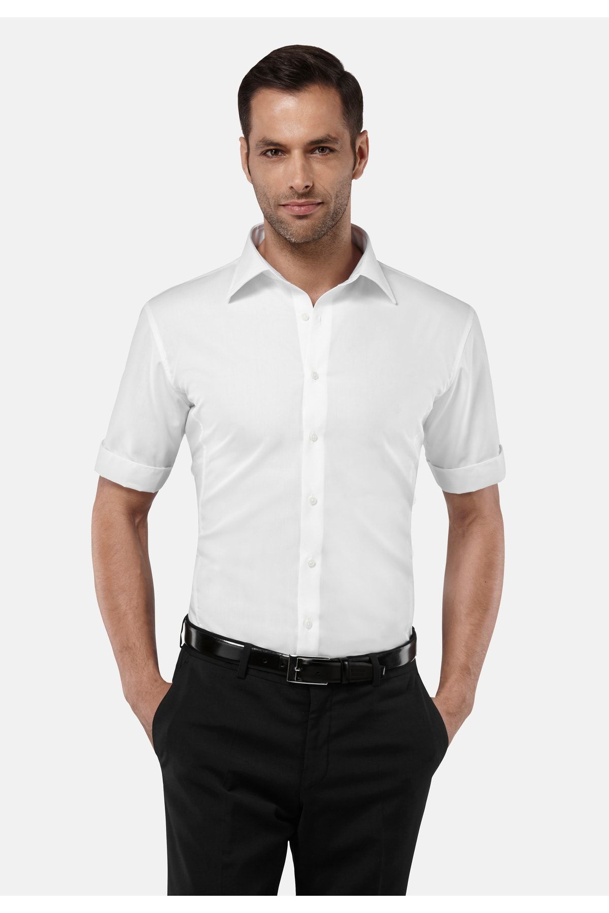 Vincenzo Boretti Hemd Weiß Slim Fit