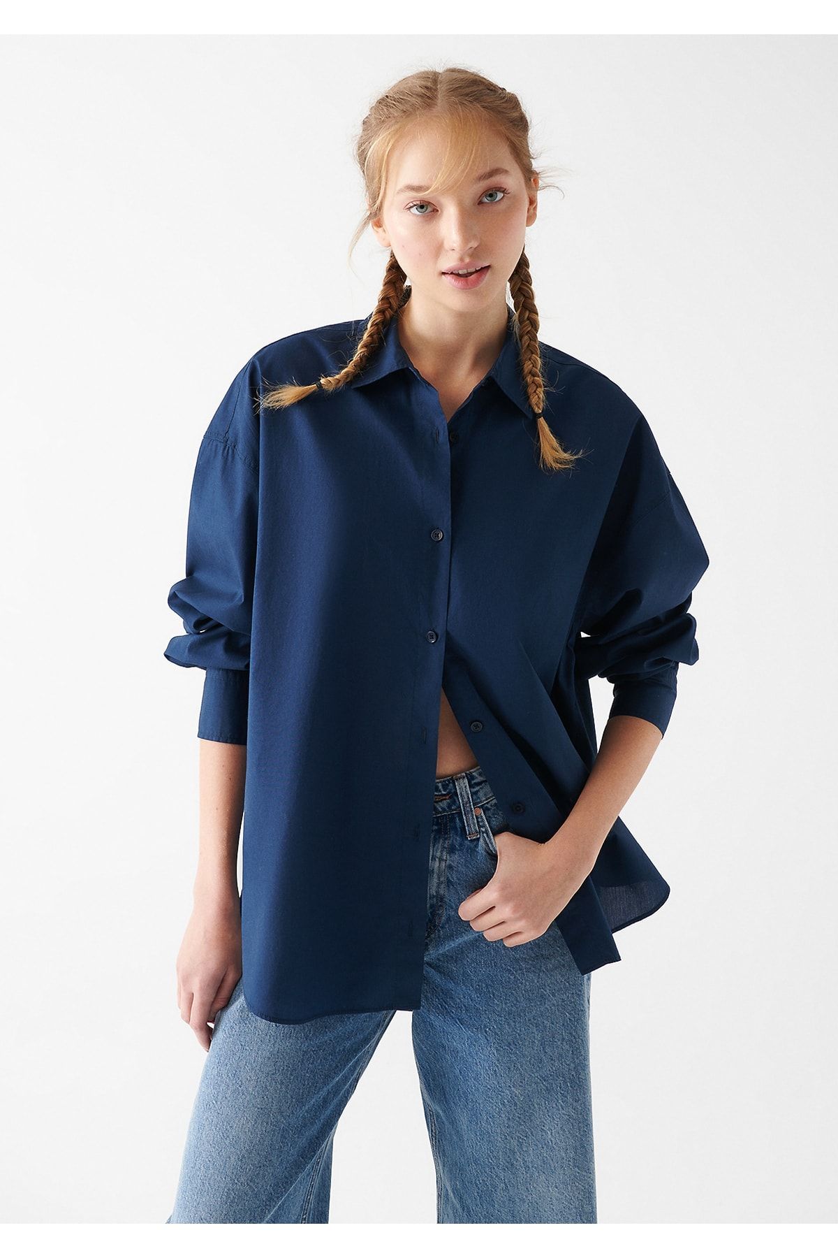 Mavi Hemd Dunkelblau Oversized