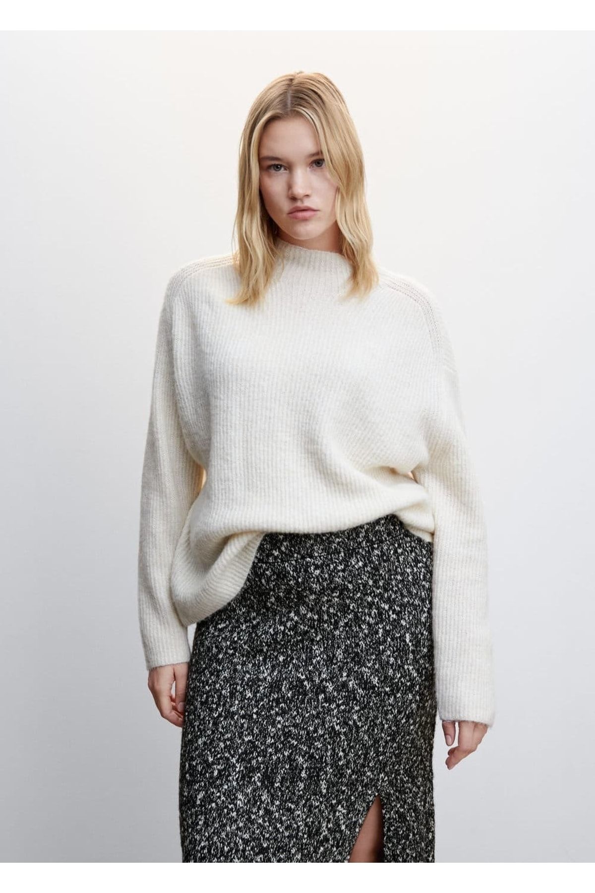 MANGO Woman-Sparkling Knit Skirt 6