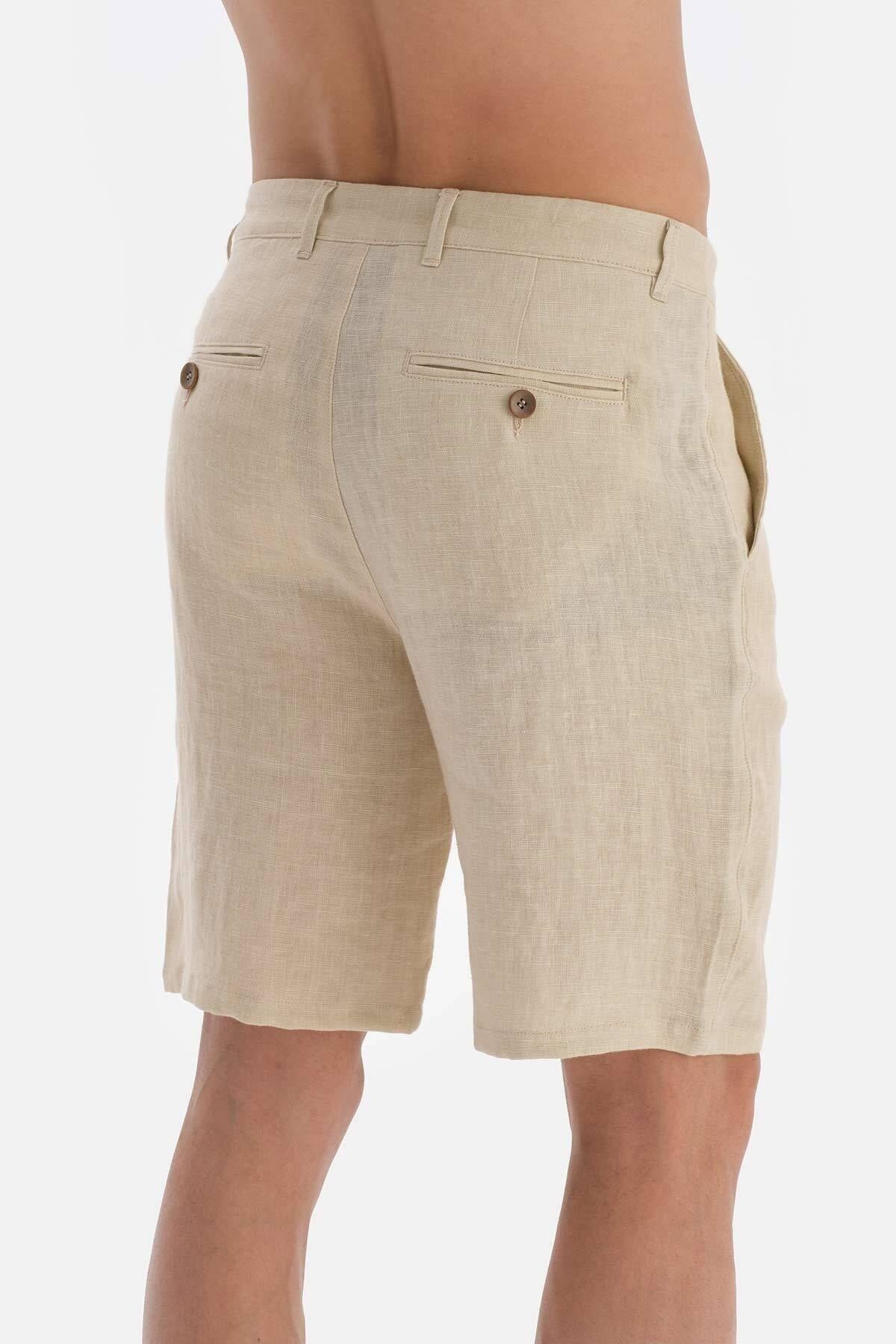 Dagi-Beige Linen Shorts 6
