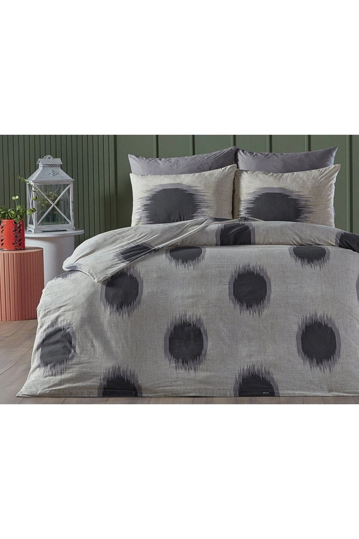 کاور لحاف دو نفره خاکستری سرویس روتختی جشنواره Marbella Duvet Cover Set Antracratit Double Doqu Home