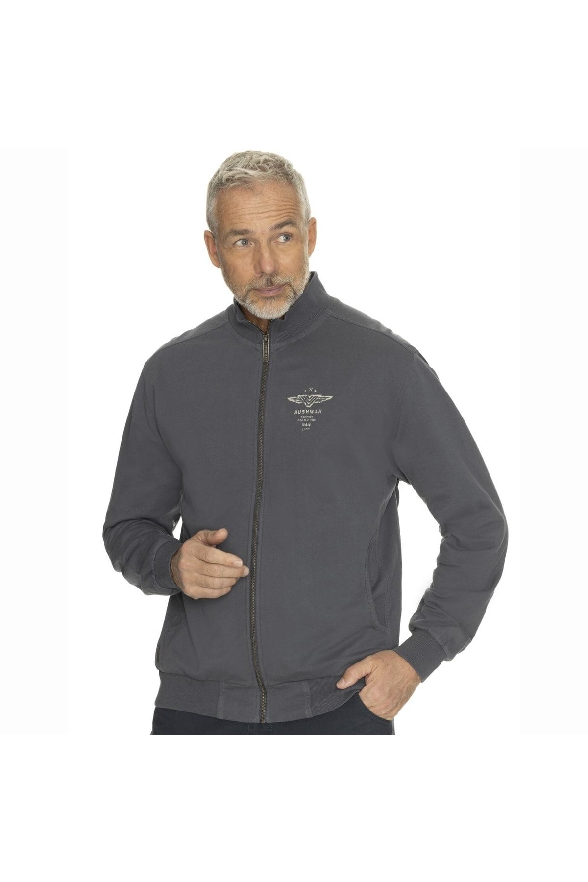 Bushman Sweatshirt Grau Regular Fit