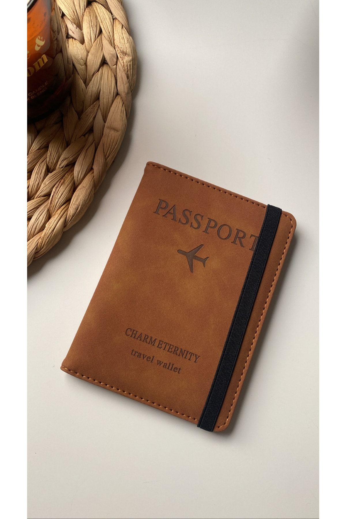 sorte atelier Deri Pasaport Kılıfı Pasaport Cüzdanı Rfıd Engelleyici Seyahat Cüzdanı Kahverengi