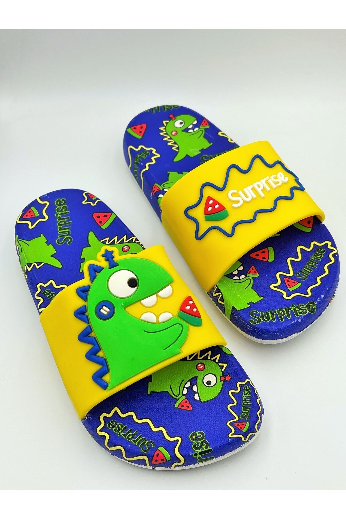 GEZER-Dinosaur Patterned Non-Slip Sole Sea Pool Beach Boys' Slippers Suitable for Daily Use 4
