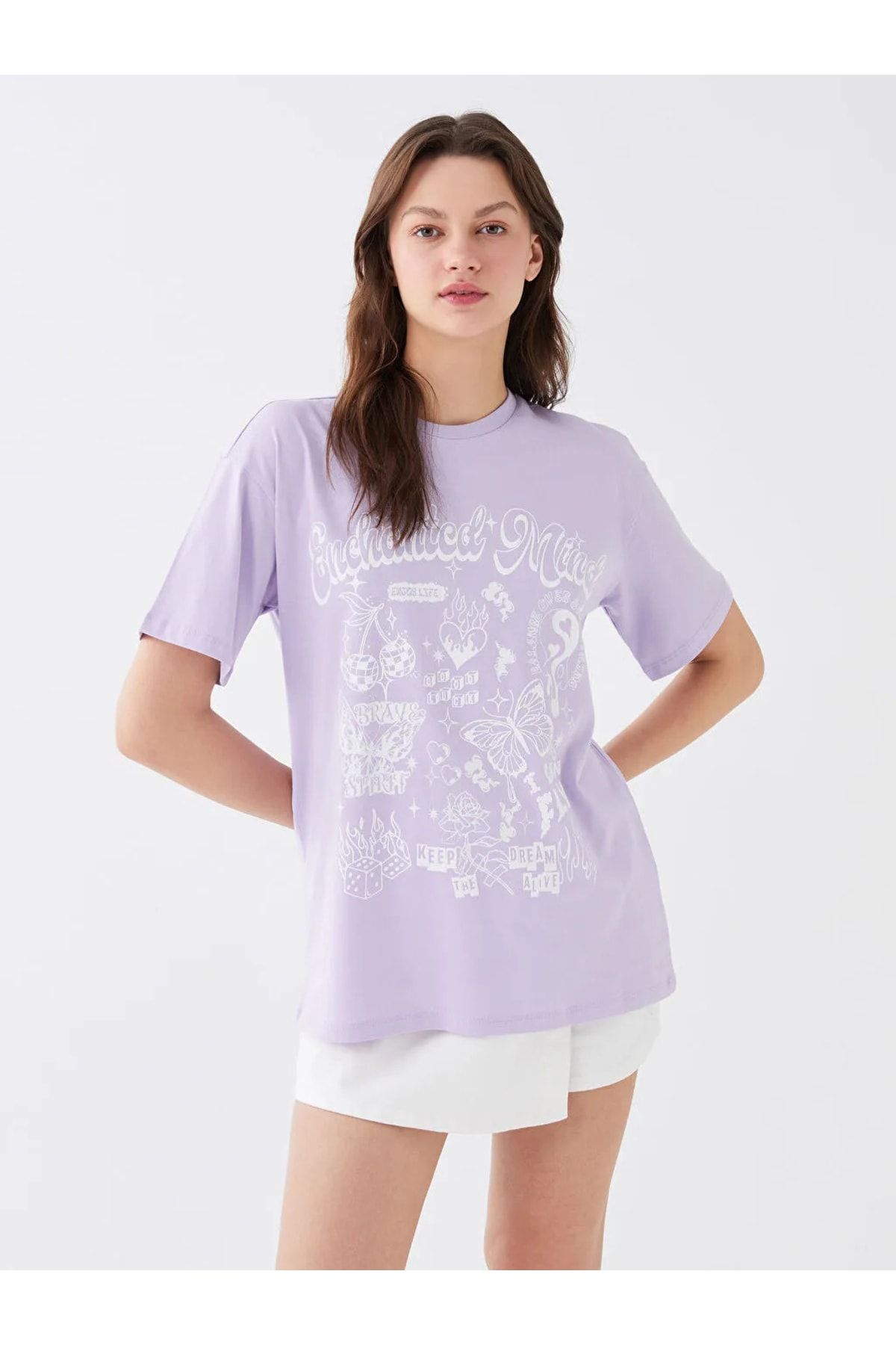 LC Waikiki T-Shirt Lila Regular Fit Fast ausverkauft