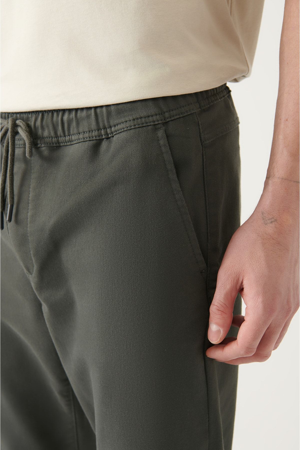 Avva Erkek Antrasit Yandan Cepli Örme Bağcıklı Relaxed Fit Jogger Pantolon B003025 AN10409