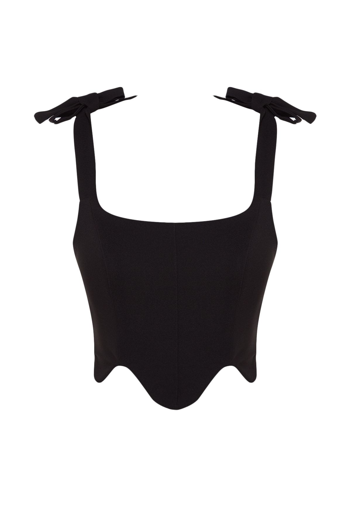 Trendyol Collection-TPRSS22BS0024, Modell: Schwarzes, kurzes Bustier mit Bügel 7