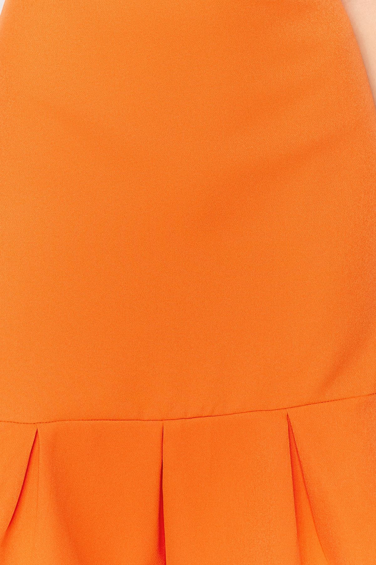Trendyol Collection-Orange A-line Pleated Square Neck Mini Woven Dress TWOSS23EL01279 5