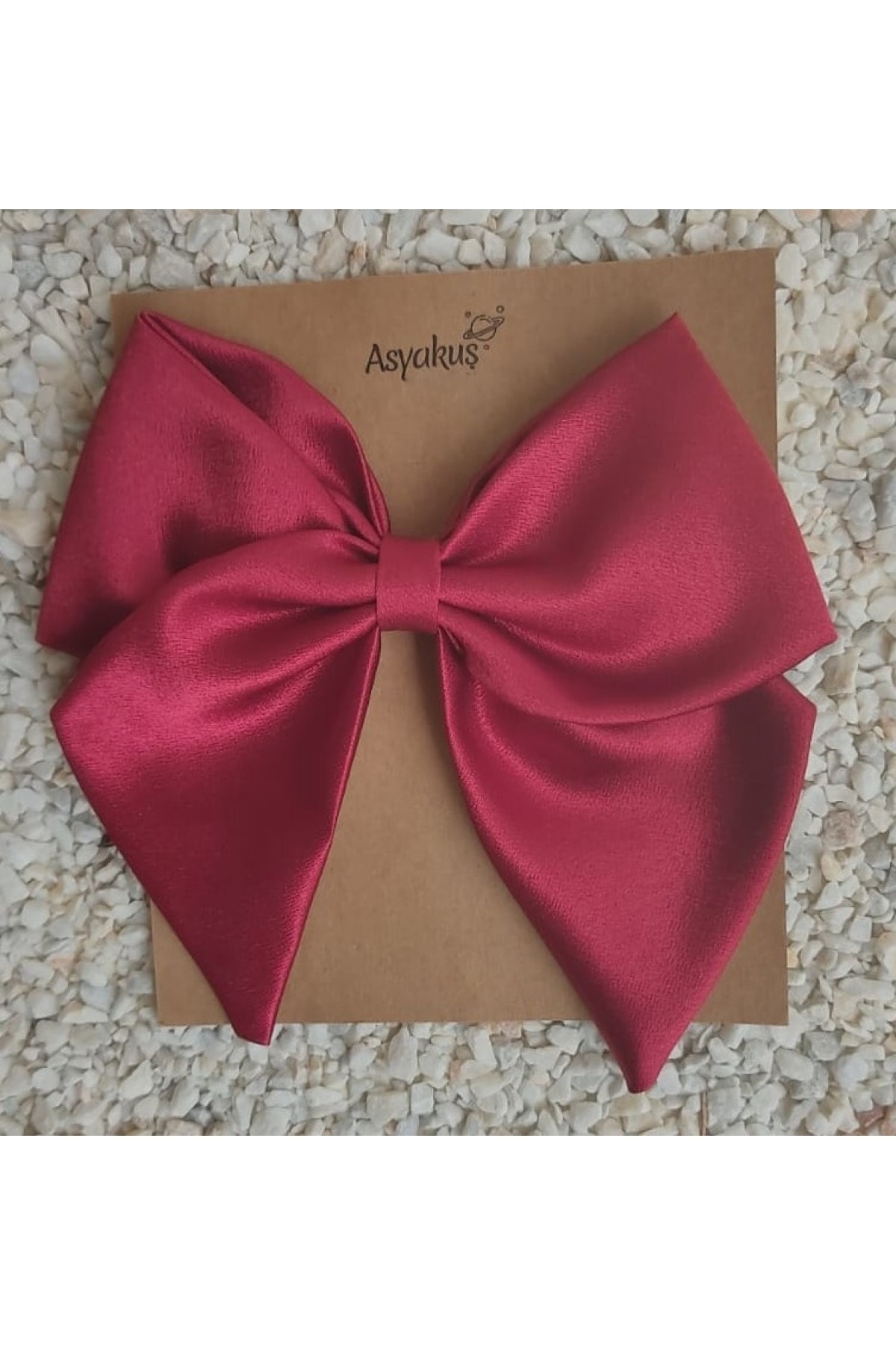 Women's Red Luxury Satin Bow Auto Buckle