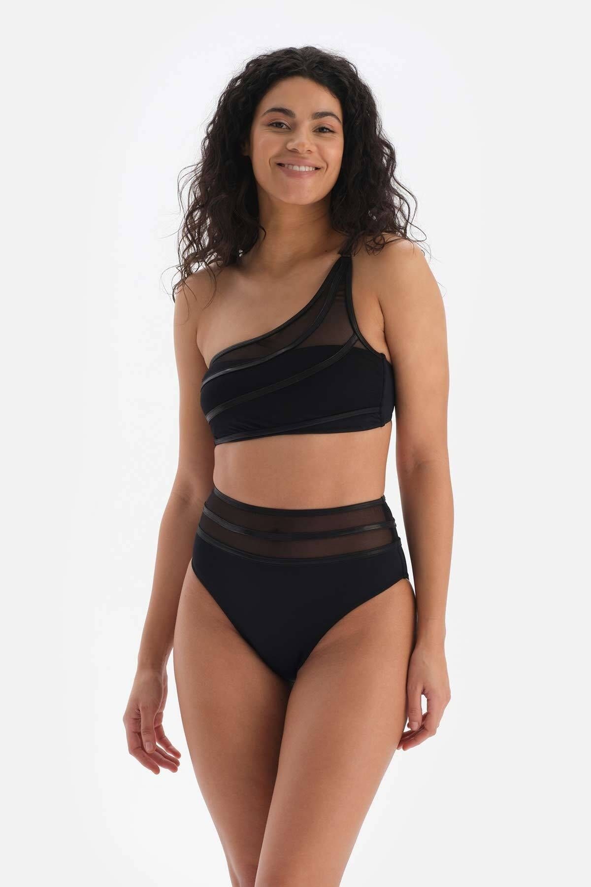 Dagi-Schwarze Hose mit hoher Taille 4