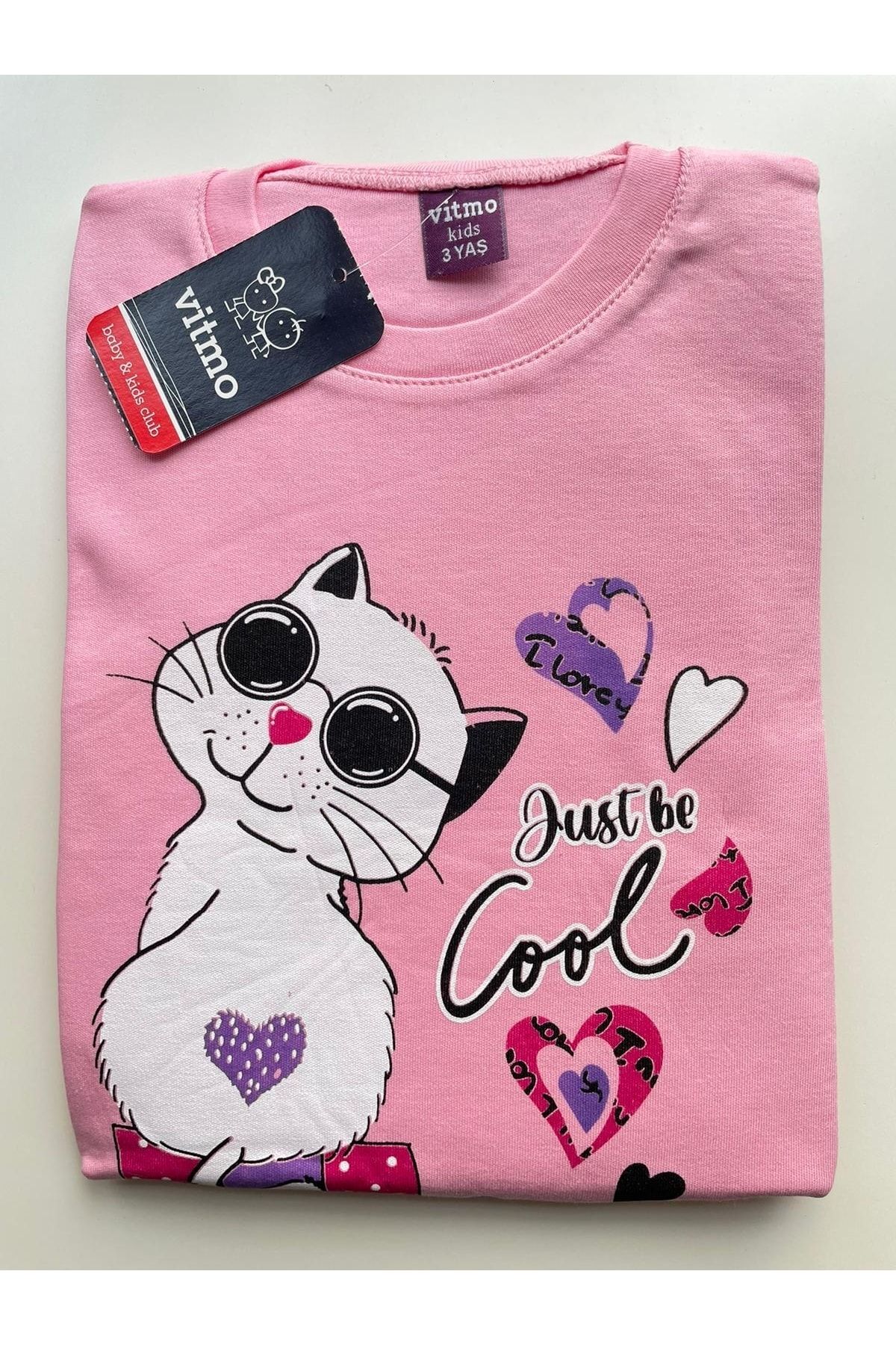 İPGON-Cat Pattern Pajama Set 1 Year Old 2