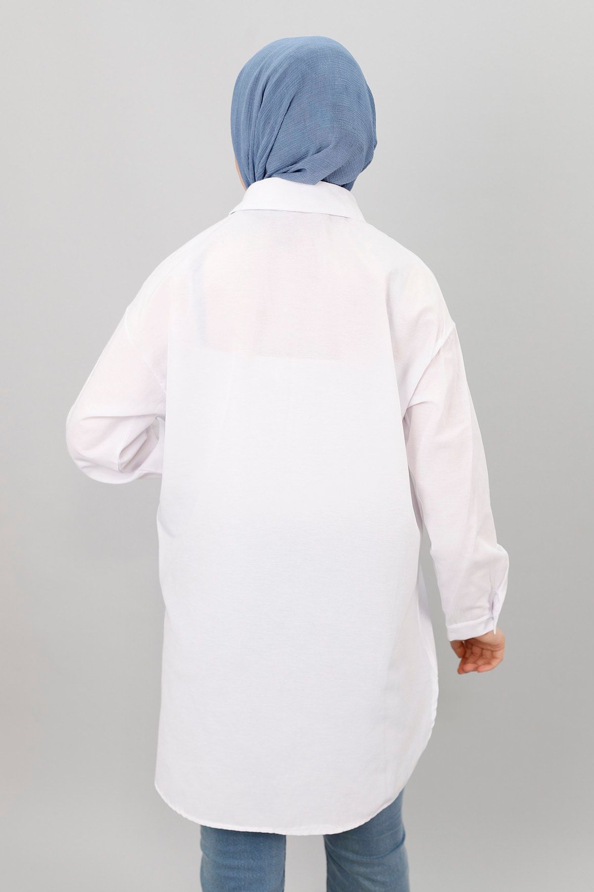 Kot Cep Detaylı Poplin Kumaş Tunik Gömlek