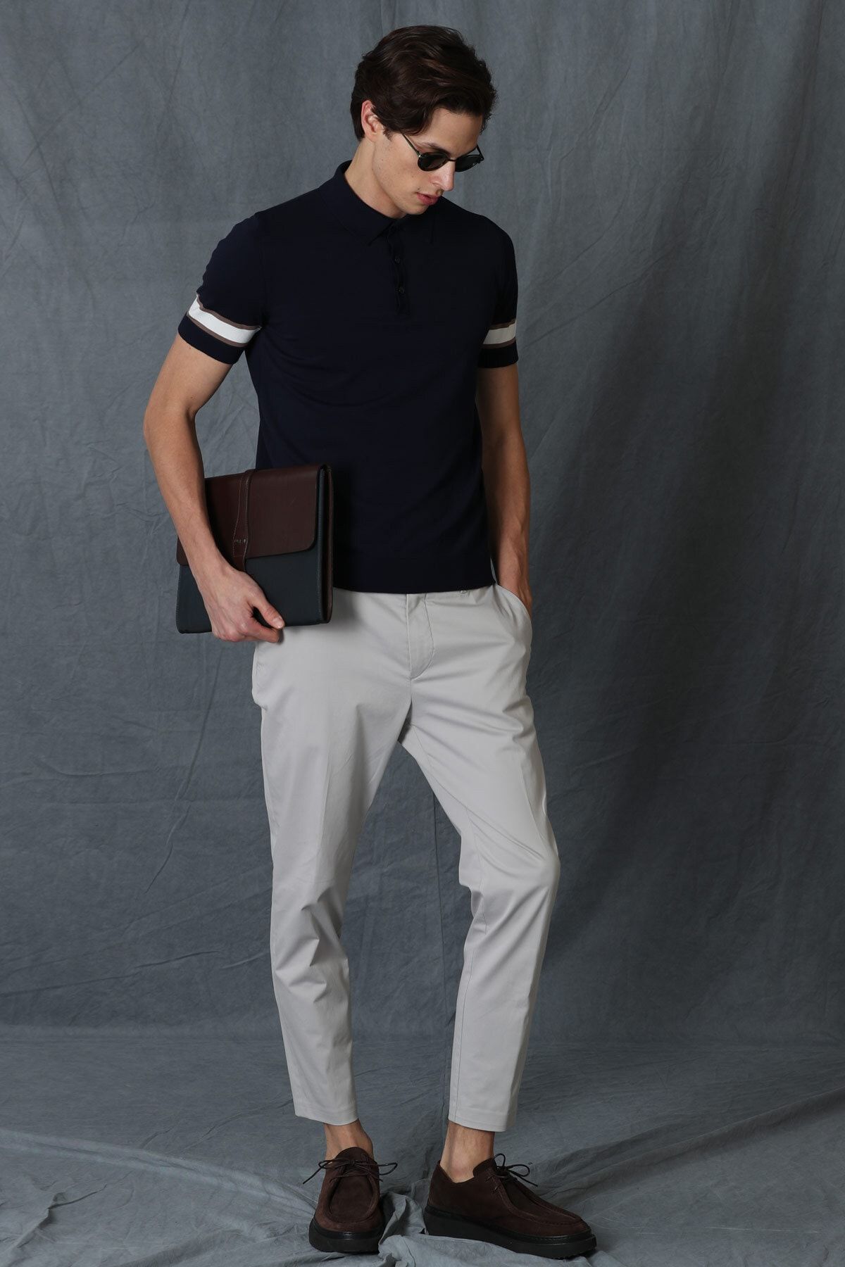 Lufian Alvı Smart Erkek Chino Pantolon Slim Fit Taş AN7797