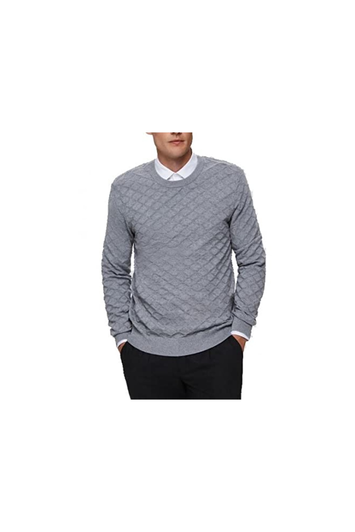 SELECTED Pullover Grau Regular Fit Fast ausverkauft