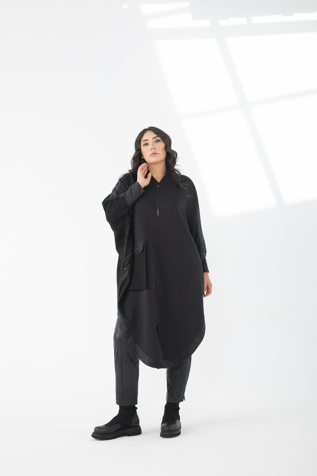 Large Size Knitted Steel Fabric Women's Poncho 23kpnc-mus0001