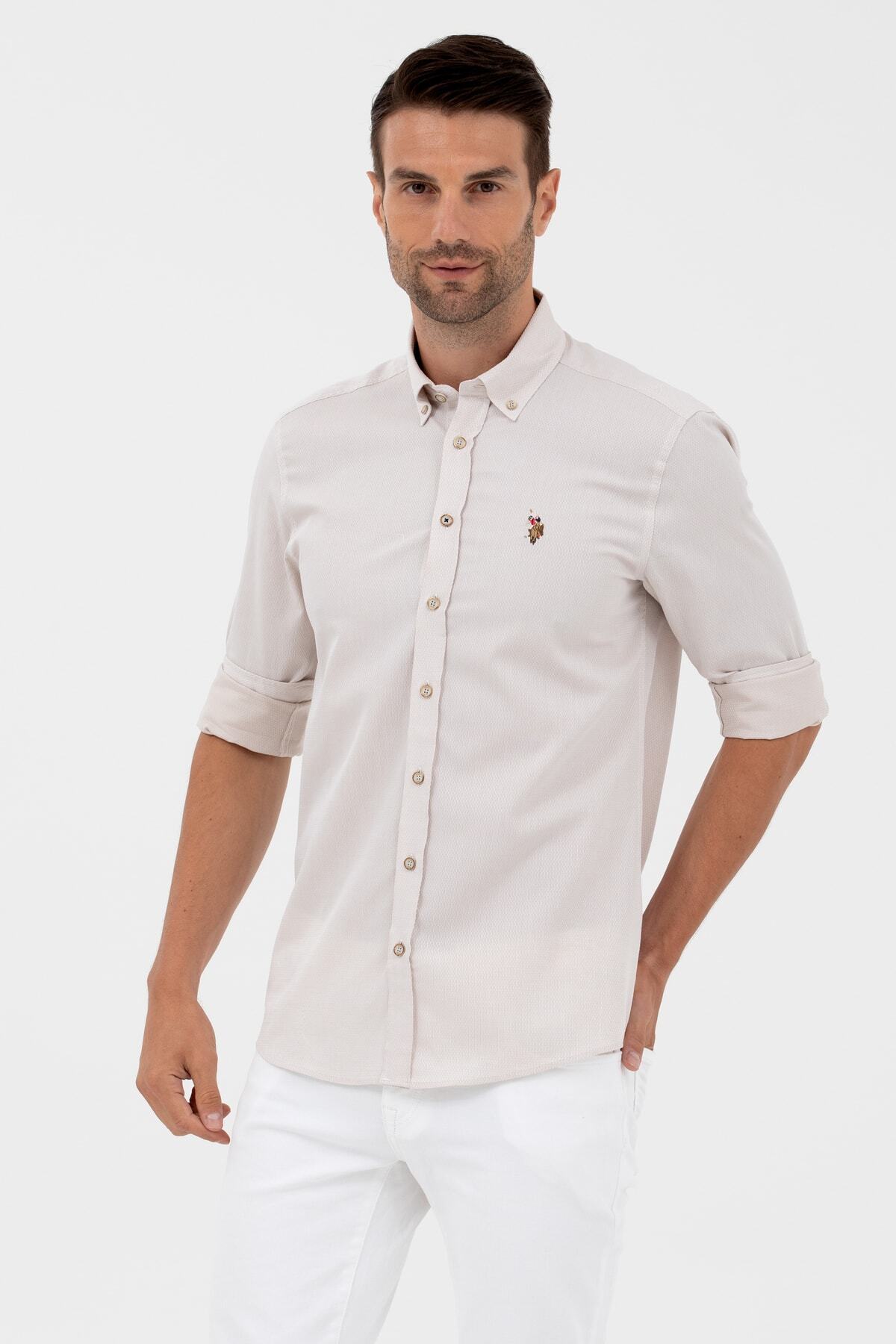 پیراهن مردانه خاکستری یو اس پولو | G081GL004.000.1571045 اورجینال - تصویر 2