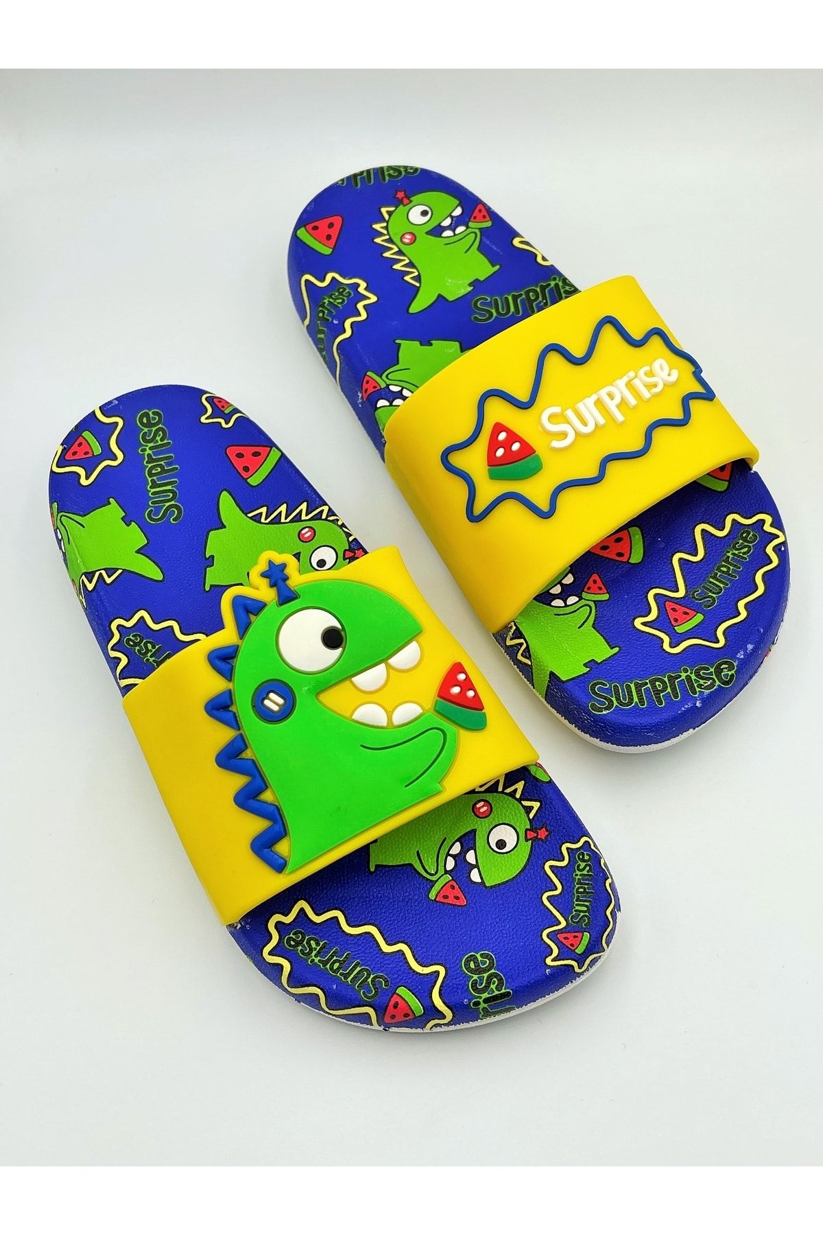 GEZER-Dinosaur Patterned Non-Slip Sole Sea Pool Beach Boys' Slippers Suitable for Daily Use 2