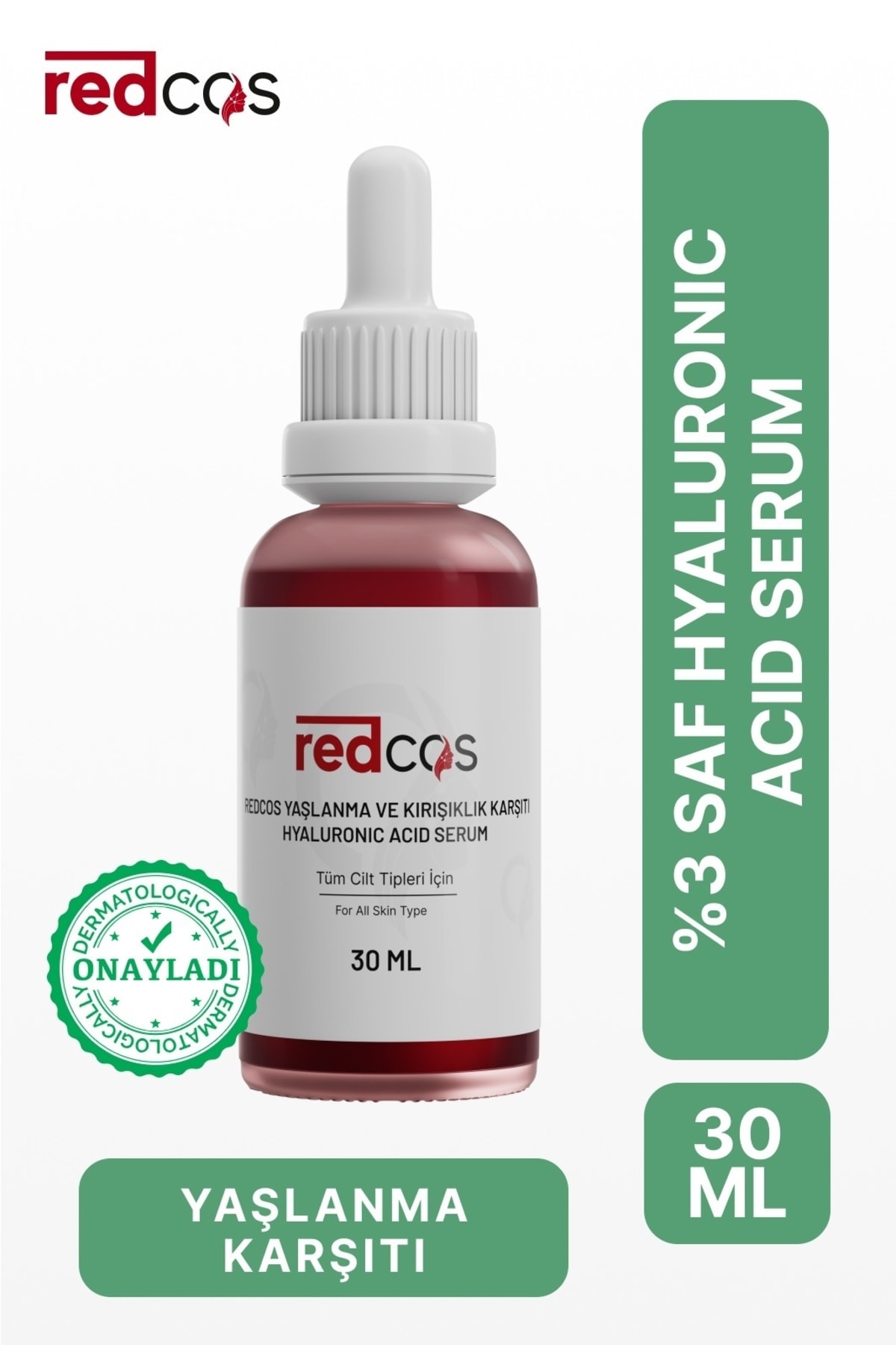 redCOS Yaşlanma Karşıtı Nemlendirici Tüm Cilt Tipleri Için Serum Hyaluronıc Acıd %3 Panthenol Allantoın