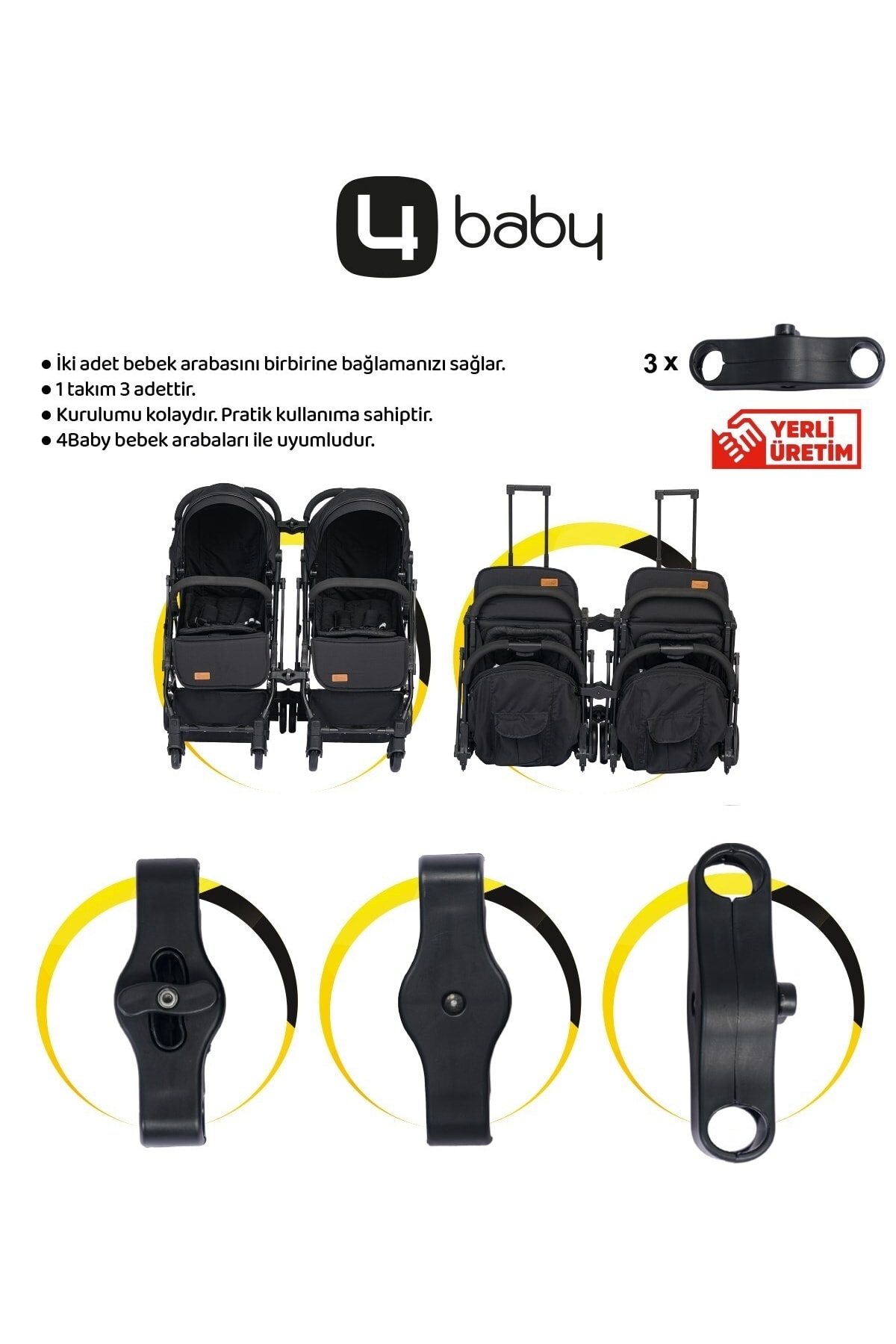 4 Baby Black Ikiz Bebek Arabası Drone Sky Kabin Sistem fotoğrafı 5 (önizleme)