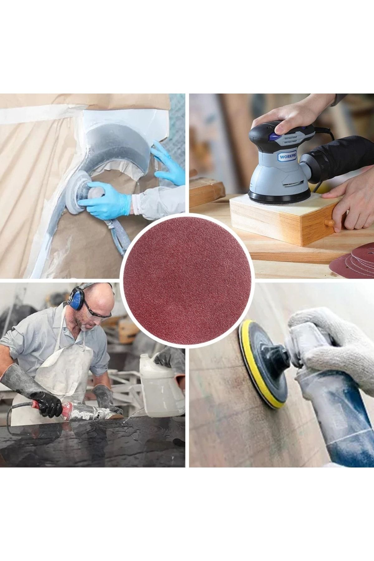Depolife-115mm Velcro Base 20 Pieces Sanding Set 1000 Grit 800 Grit Dry Sanding Set Polishing with Drill Adapter 5