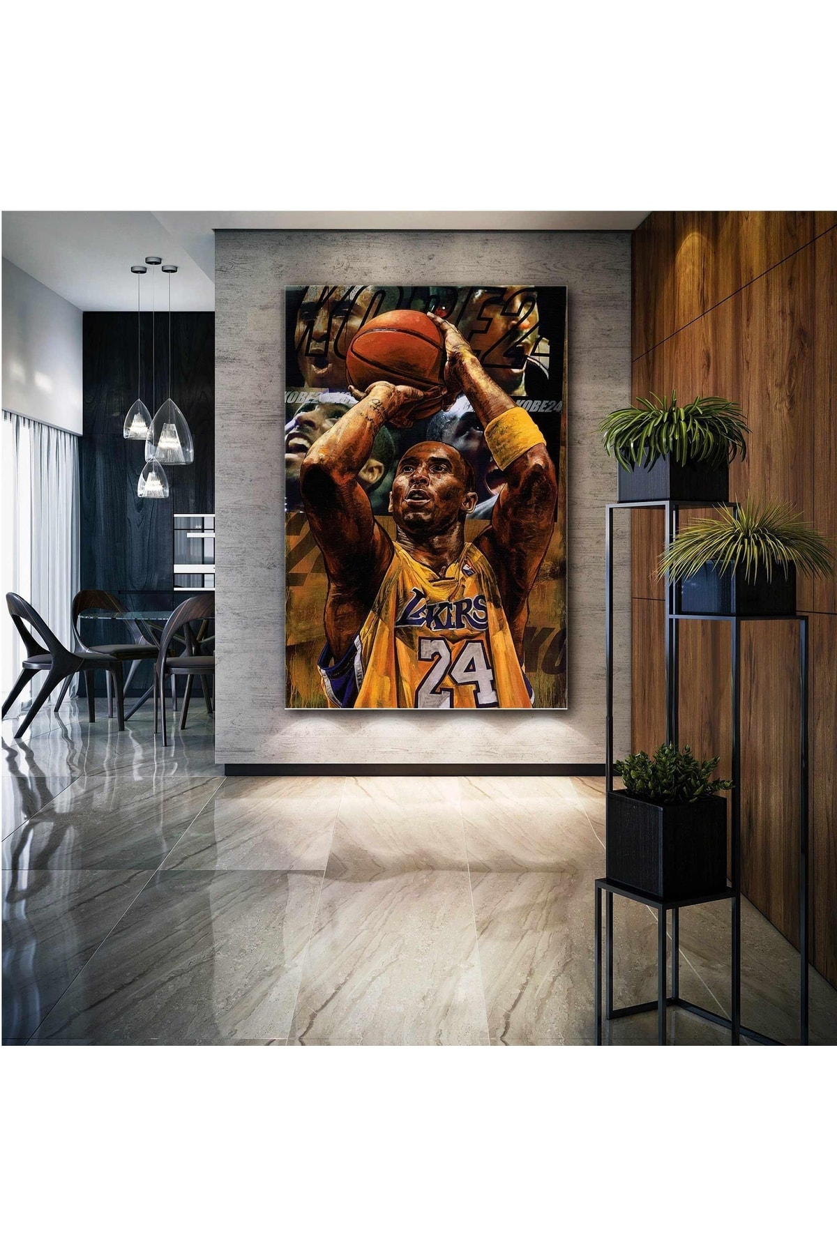 SML TABLO Kobe Bryant Black Mamba Lakers Taraftar Basketbol Nba Kanvas Tablo